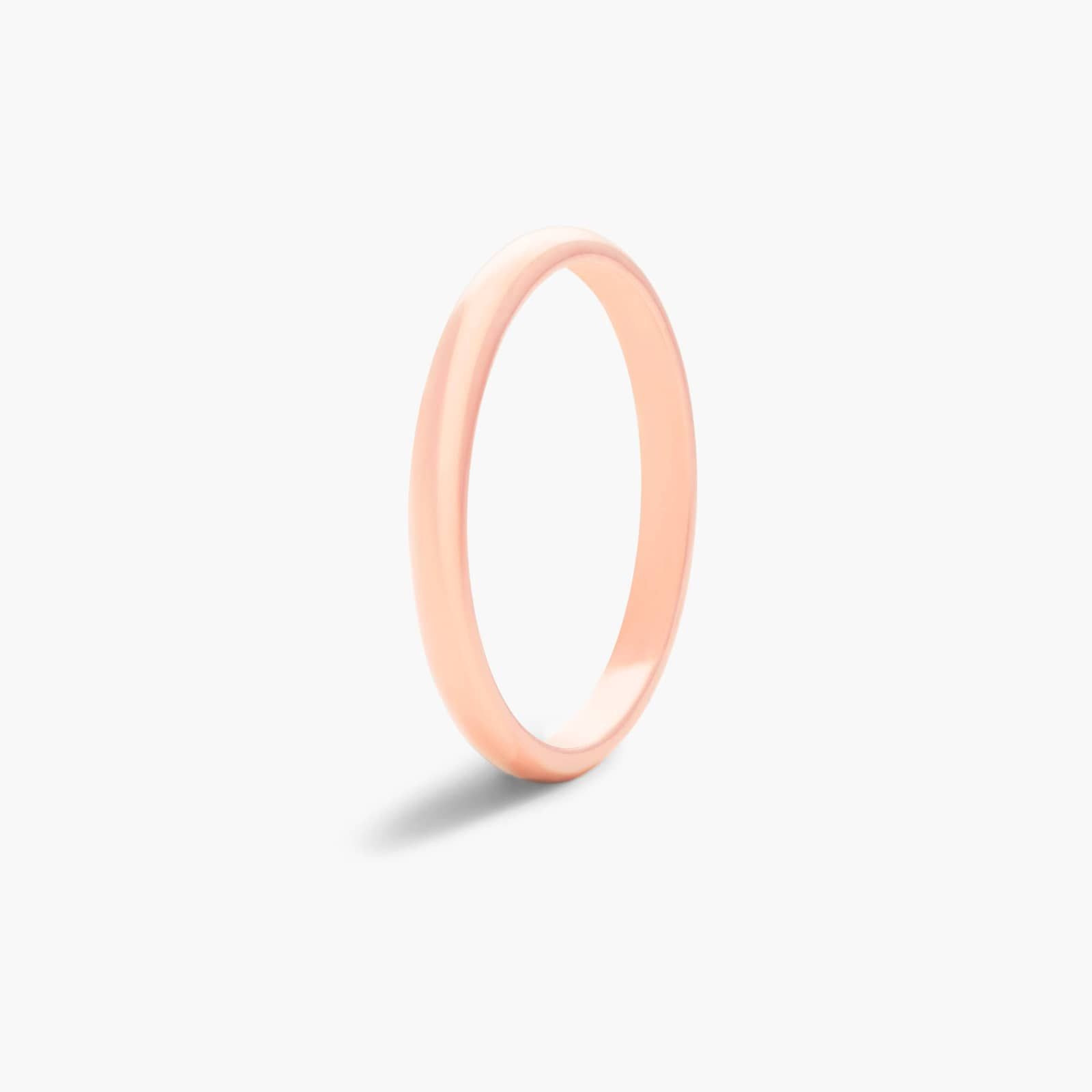 Traditional Slightly Curved Wedding Band In 14K Rose Gold (2.00mm)