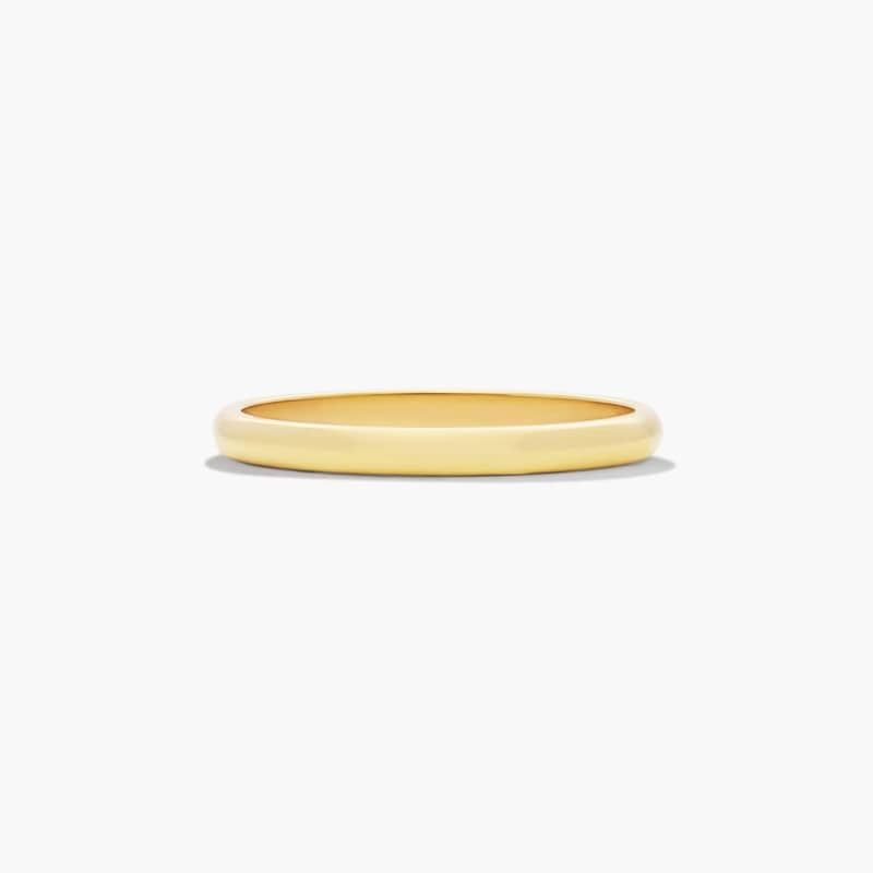 Traditional Slightly Curved Wedding Band In 14K Yellow Gold (2.00mm)
