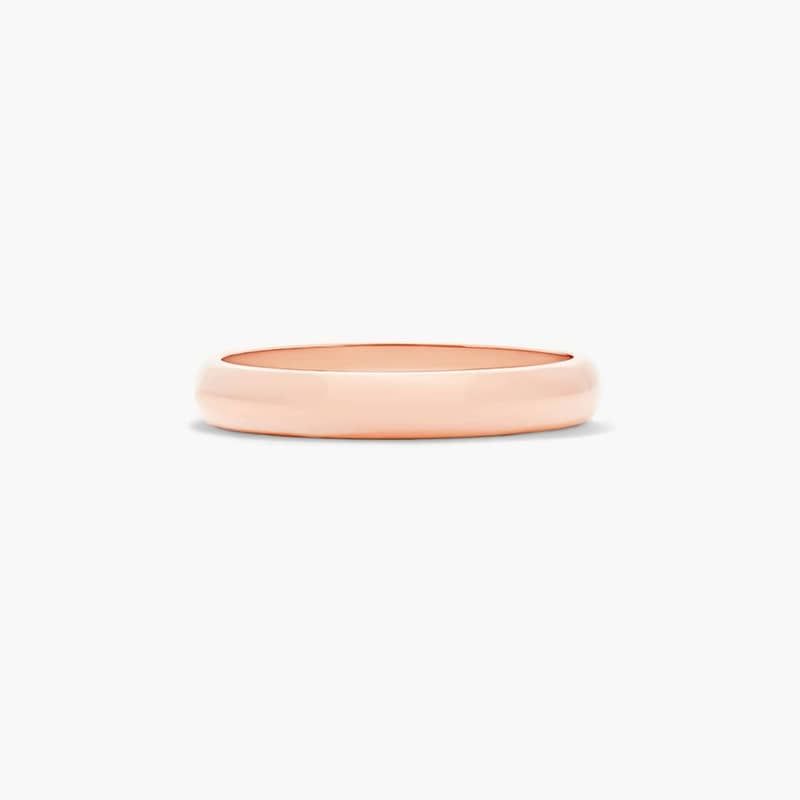 Traditional Slightly Curved Wedding Band In 14K Rose Gold (3.00mm)