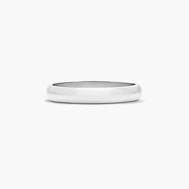 Traditional Slightly Curved Wedding Band In 14K White Gold (3.00mm)