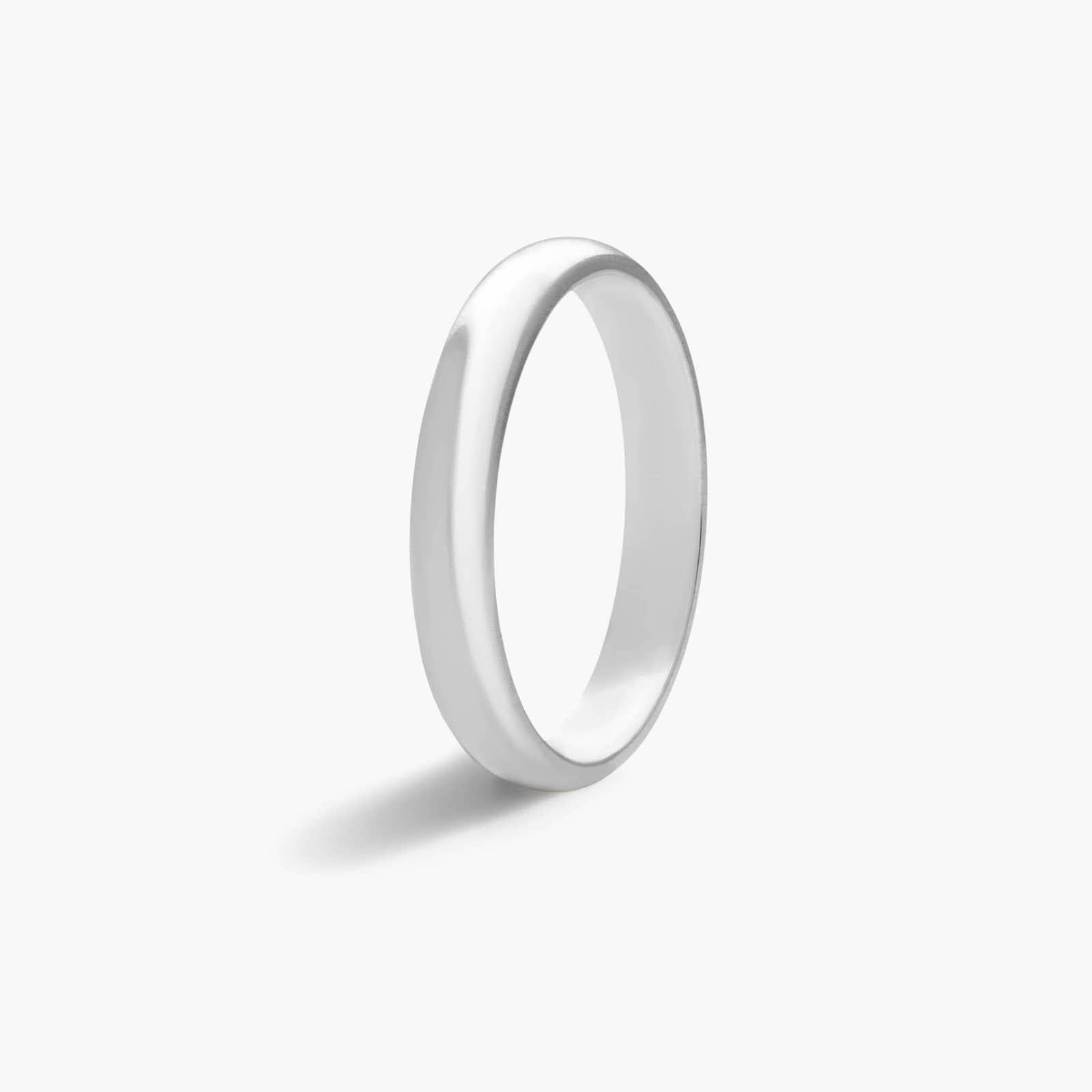Traditional Slightly Curved Wedding Band In Platinum (3.00mm)