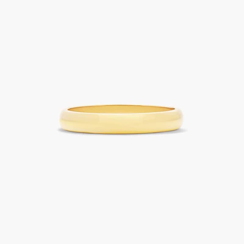 Traditional Slightly Curved Wedding Band In 14K Yellow Gold (3.00mm)