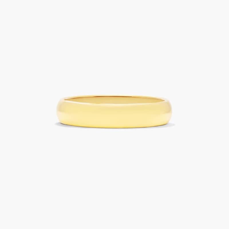 Traditional Slightly Curved Wedding Band In 14K Yellow Gold (4.00mm)