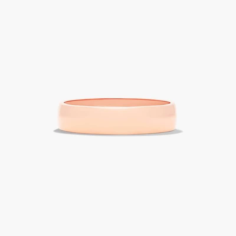 Traditional Slightly Curved Wedding Band In 14K Rose Gold (5.00mm)