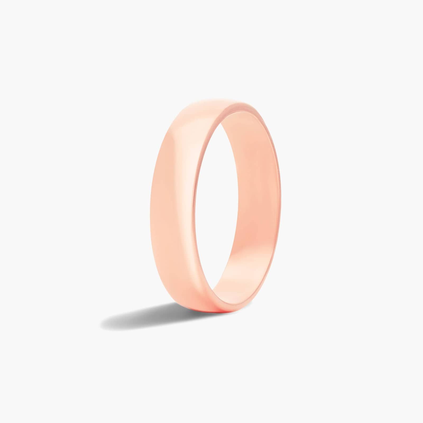 Traditional Slightly Curved Wedding Band In 14K Rose Gold (5.00mm)