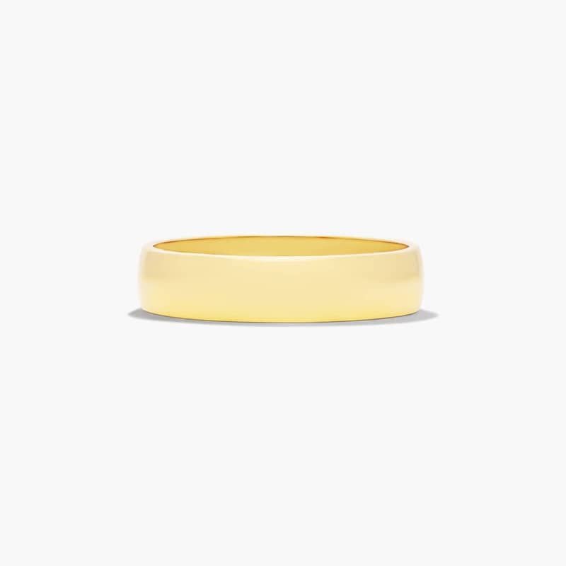Traditional Slightly Curved Wedding Band In 14K Yellow Gold (5.00mm)
