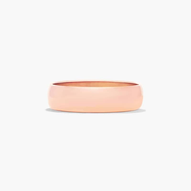 Traditional Slightly Curved Wedding Band In 14K Rose Gold (6.00mm)