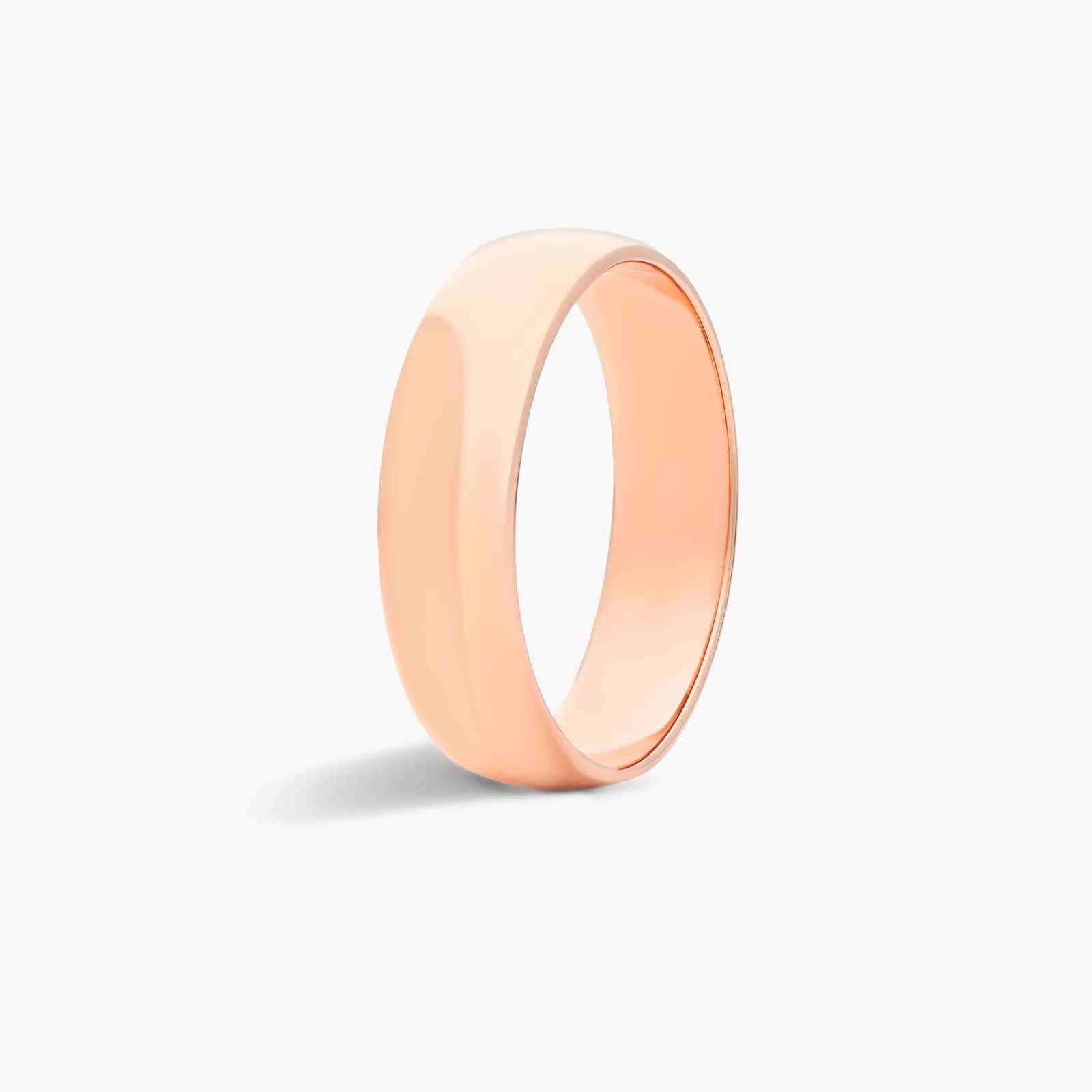 Traditional Slightly Curved Wedding Band In 14K Rose Gold (6.00mm)