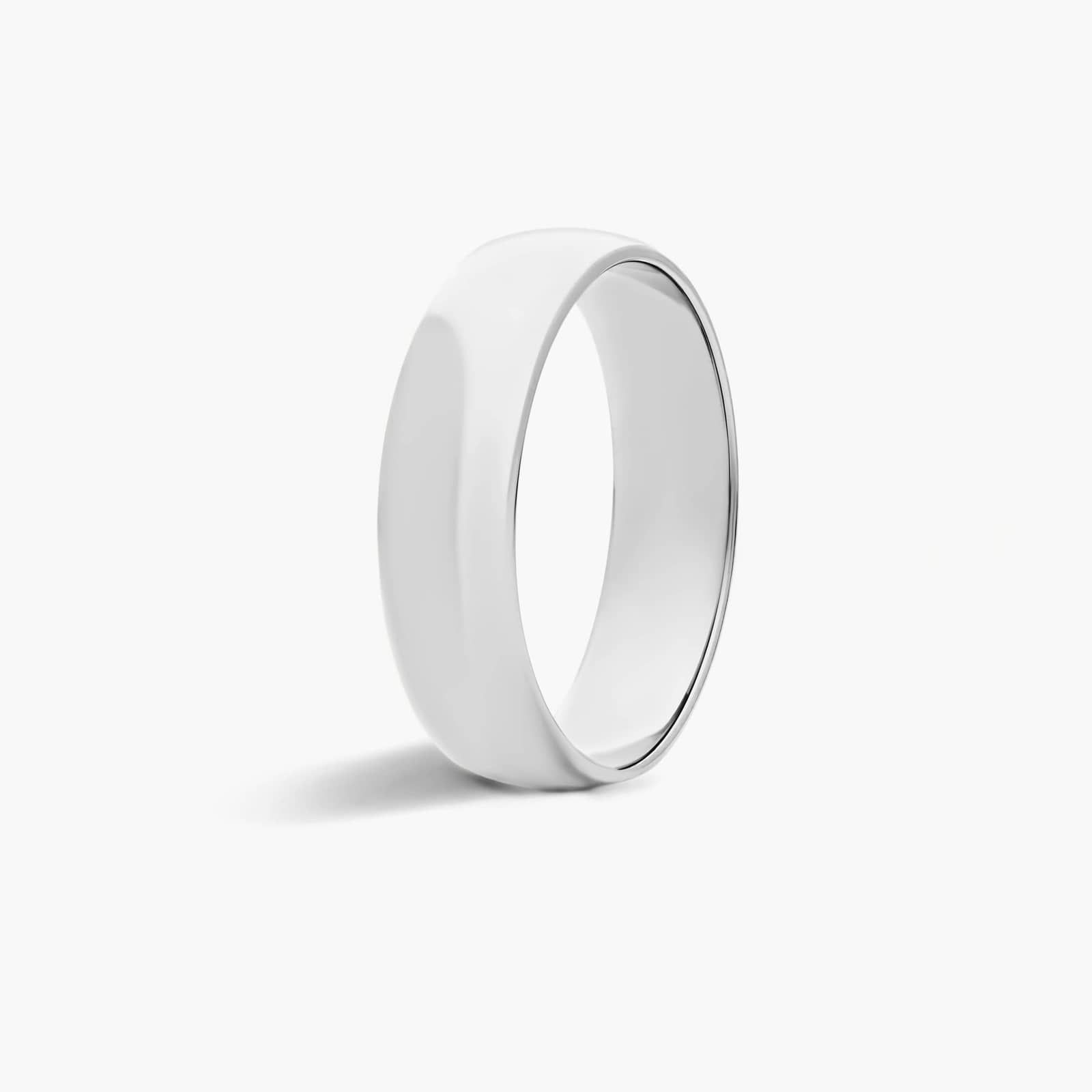 Traditional Slightly Curved Wedding Band In Platinum (6.00mm)