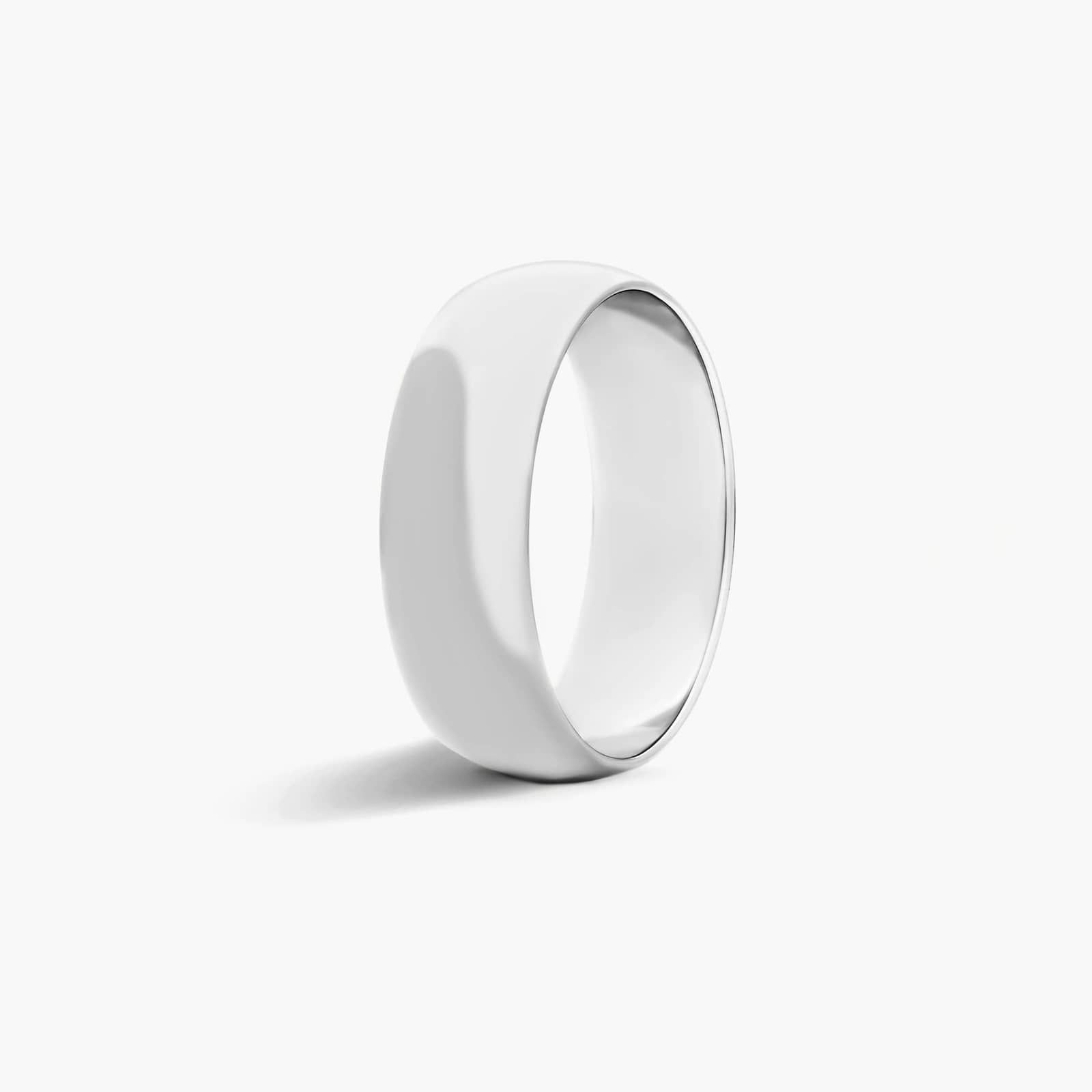 Traditional Slightly Curved Wedding Band In Platinum (7.00mm)