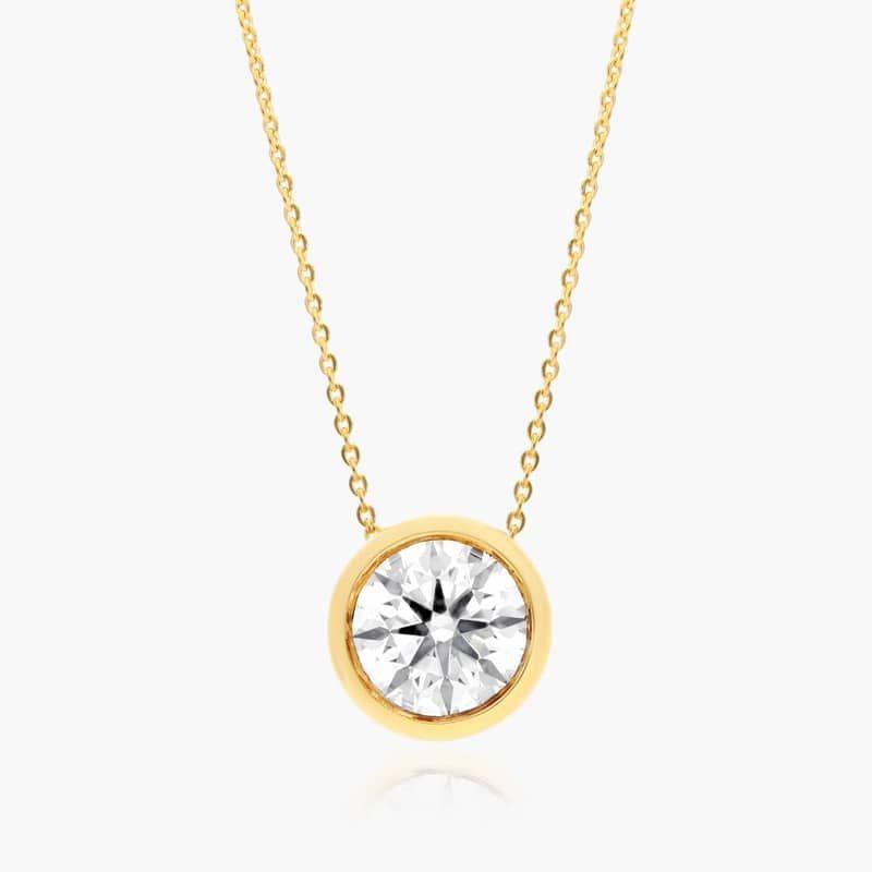 14K Yellow Gold Bezel Lab-Grown Diamond Pendant (0.25 CTW - F-G / VS2-SI1)