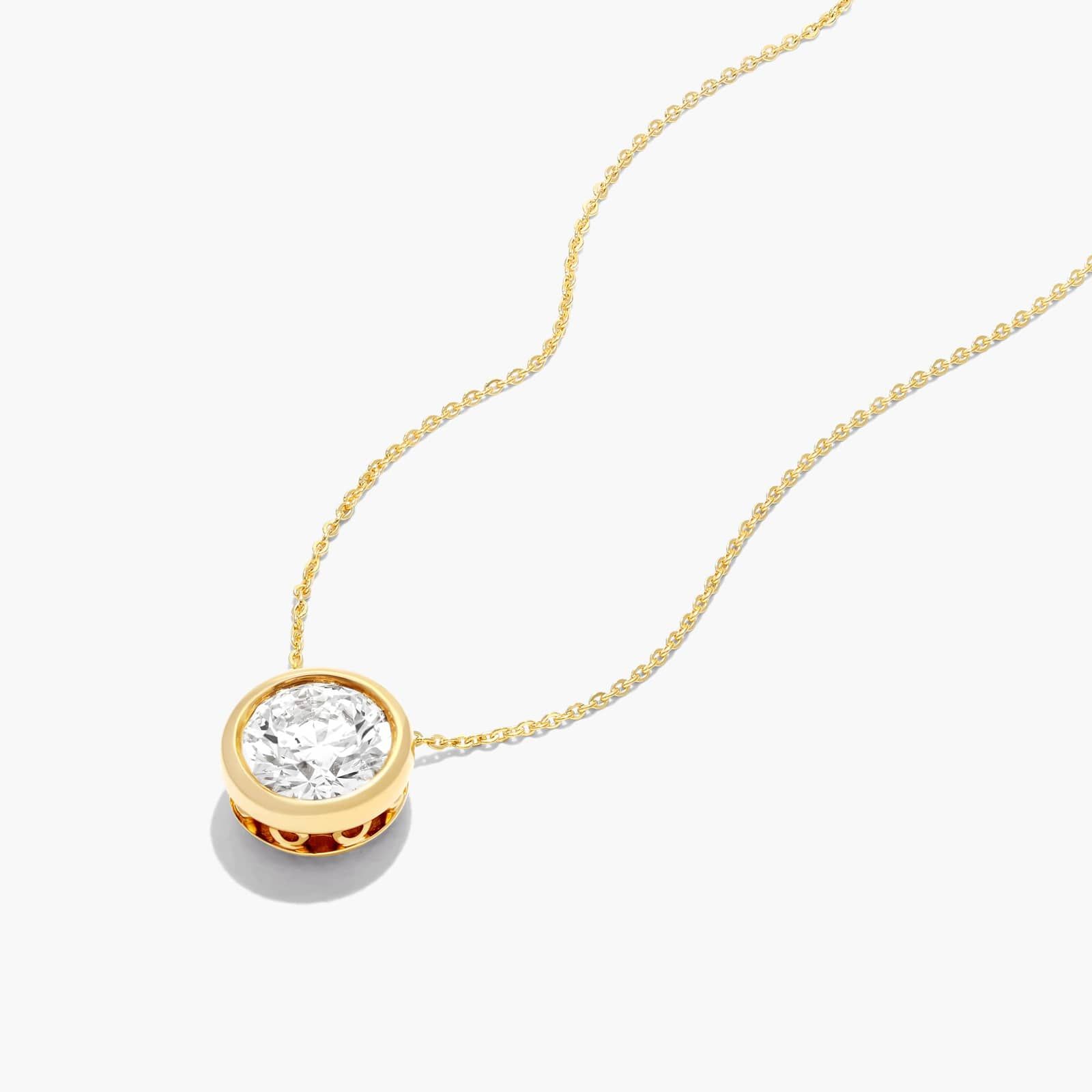 14K Yellow Gold Bezel Lab-Grown Diamond Pendant (0.25 CTW - F-G / VS2-SI1)