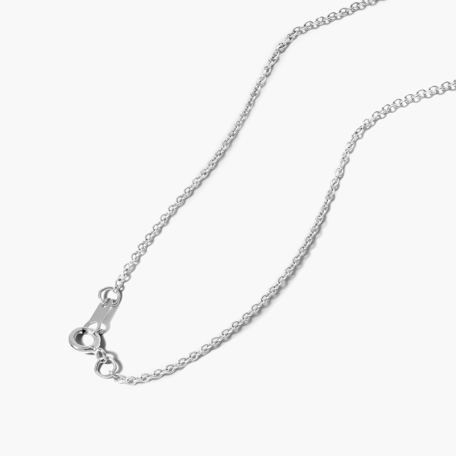 14K White Gold East West Oval Rhodolite Garnet and Diamond Halo Necklace