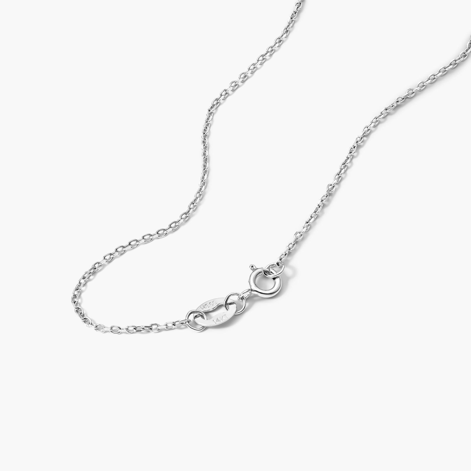 14K White Gold Blue Sapphire and Diamond Halo Necklace