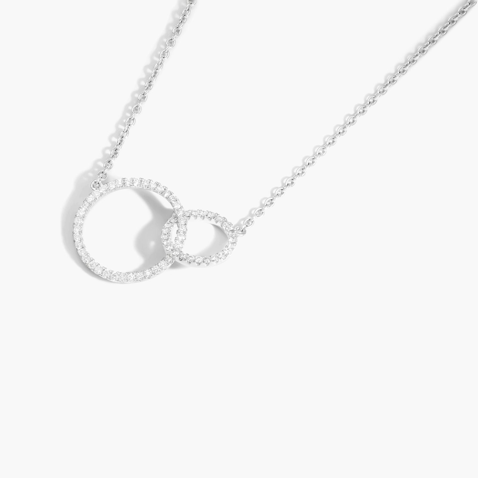 Intertwined Diamond Circle Necklace In 14K White Gold