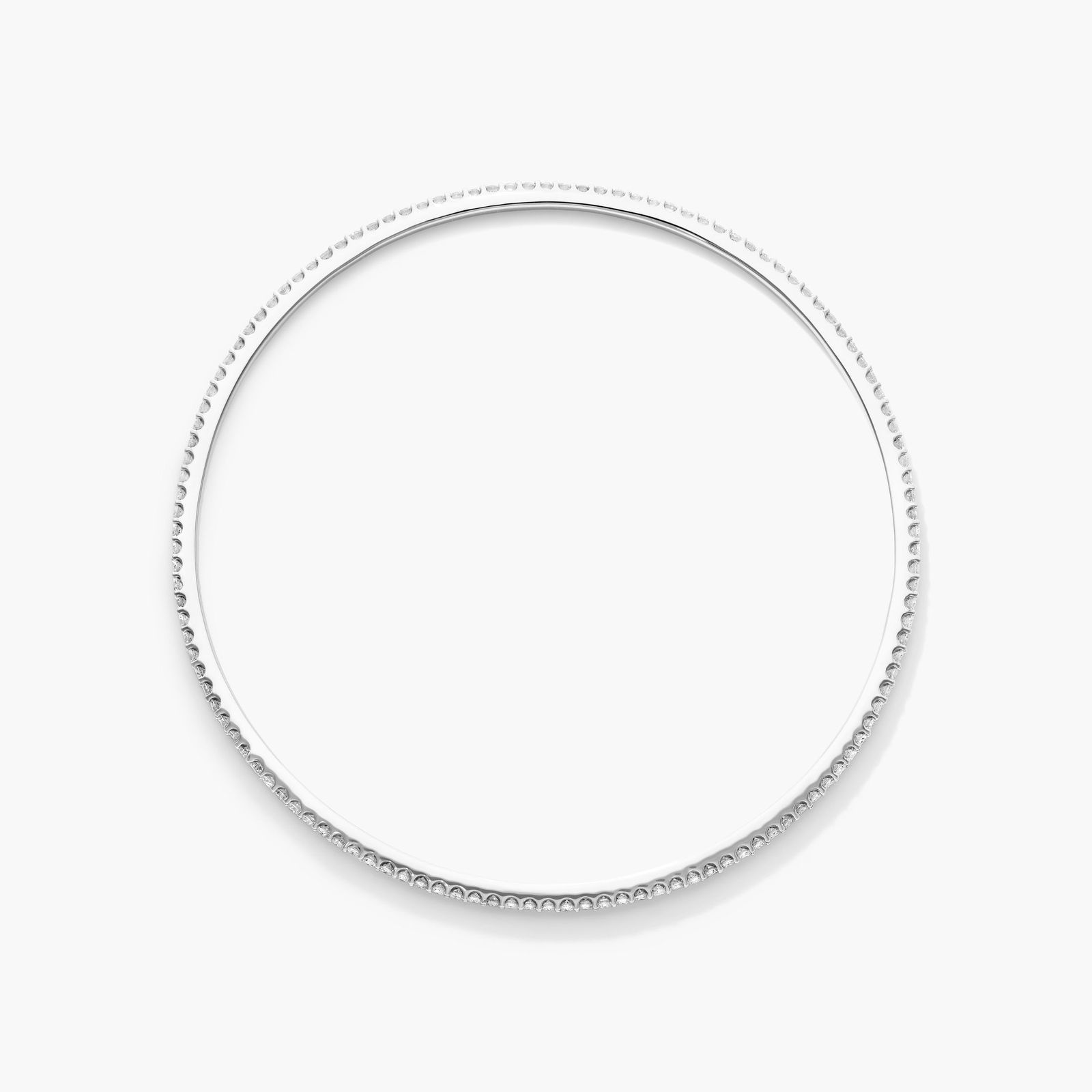 14K White Gold Pavé Diamond Bangle