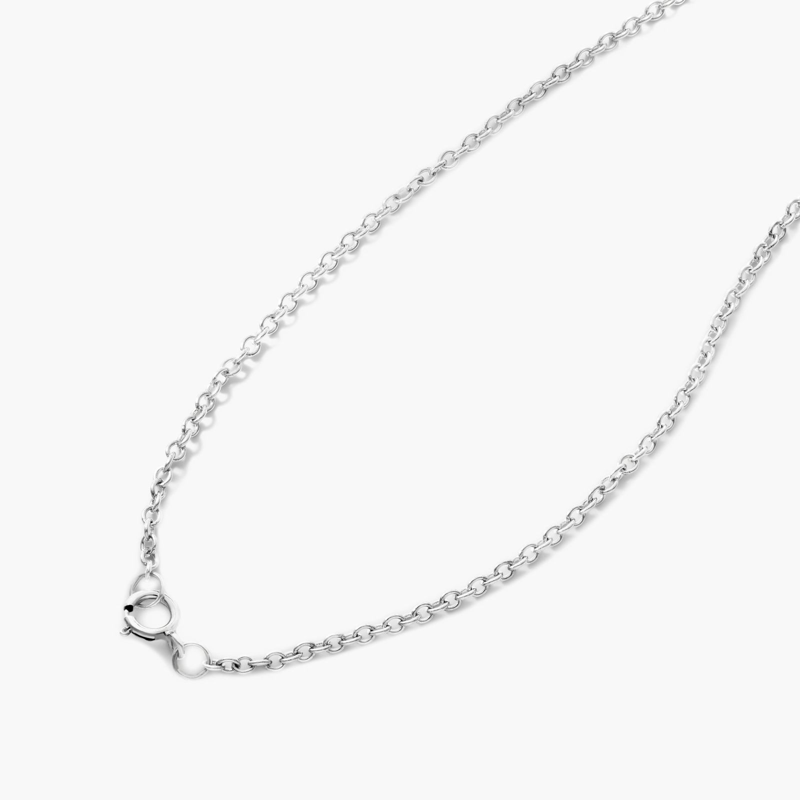 Curving Diamond Bar Necklace In 14K White Gold