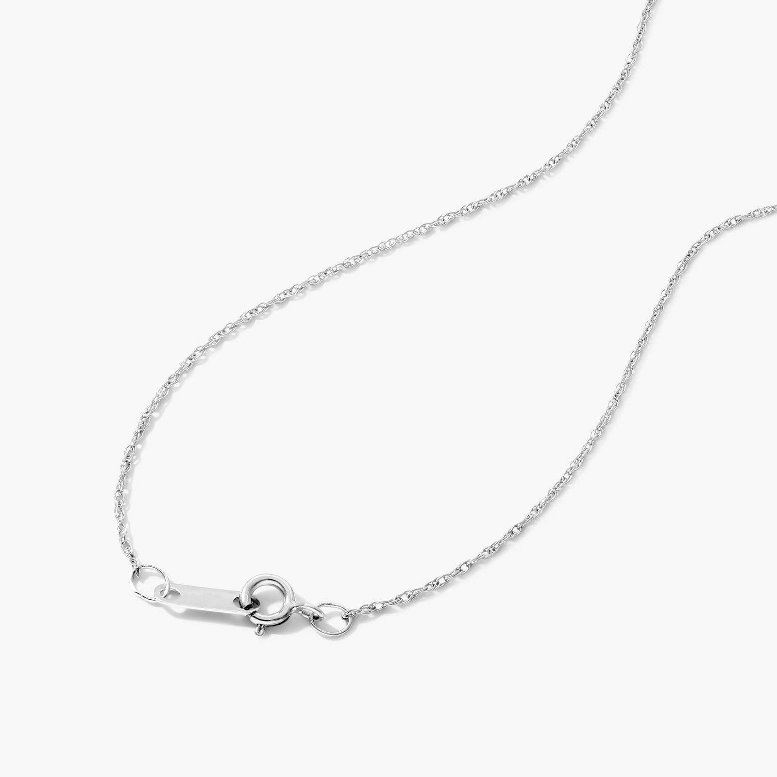 Diamond Cluster Open Drop Necklace With Round And Baguette Cut Diamonds In 14K White Gold