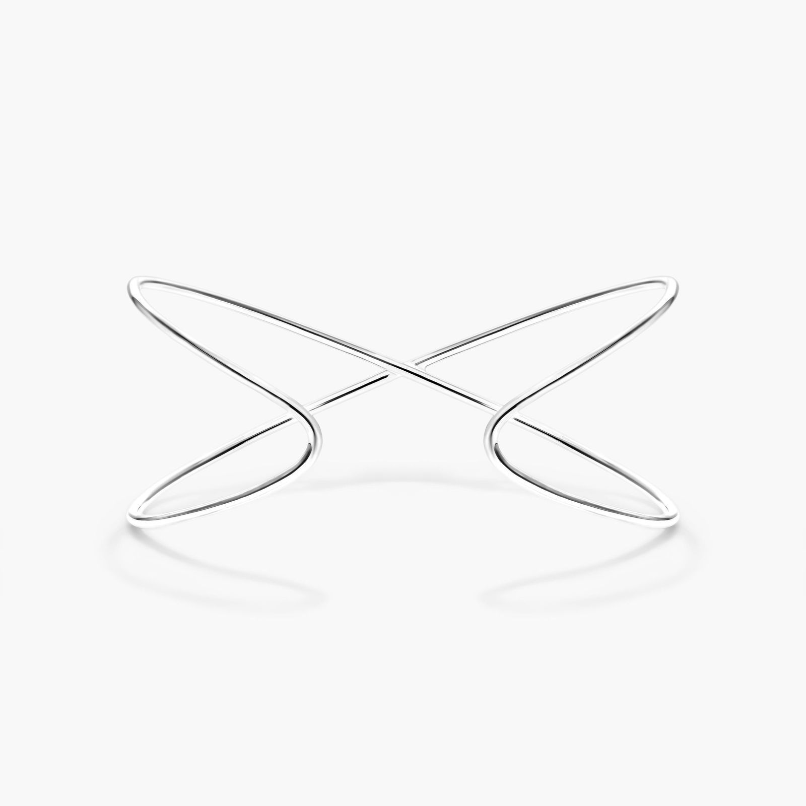 Criss Cross Cuff Diamond Bracelet In 14K White Gold