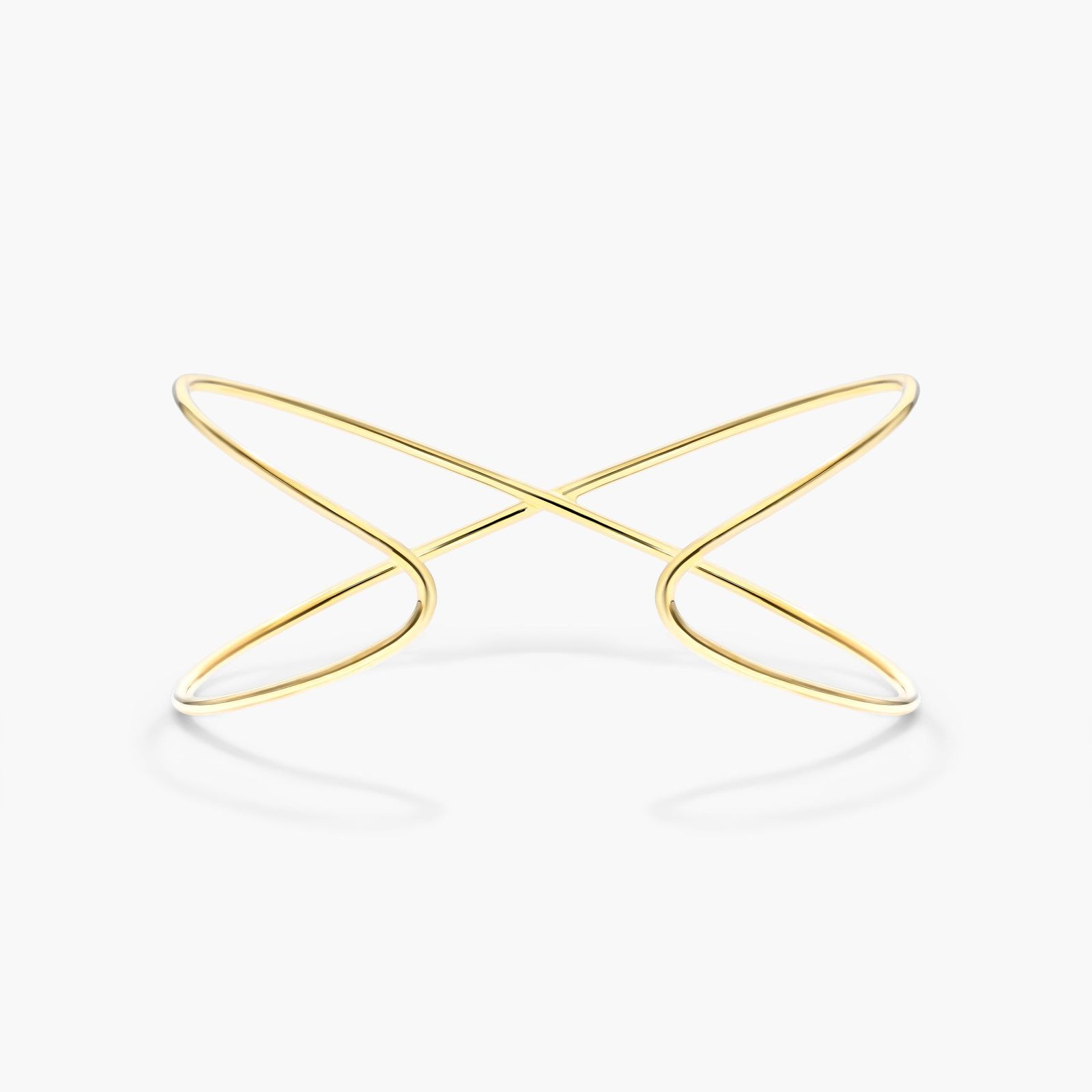 Criss Cross Cuff Diamond Bracelet In 14K Yellow Gold