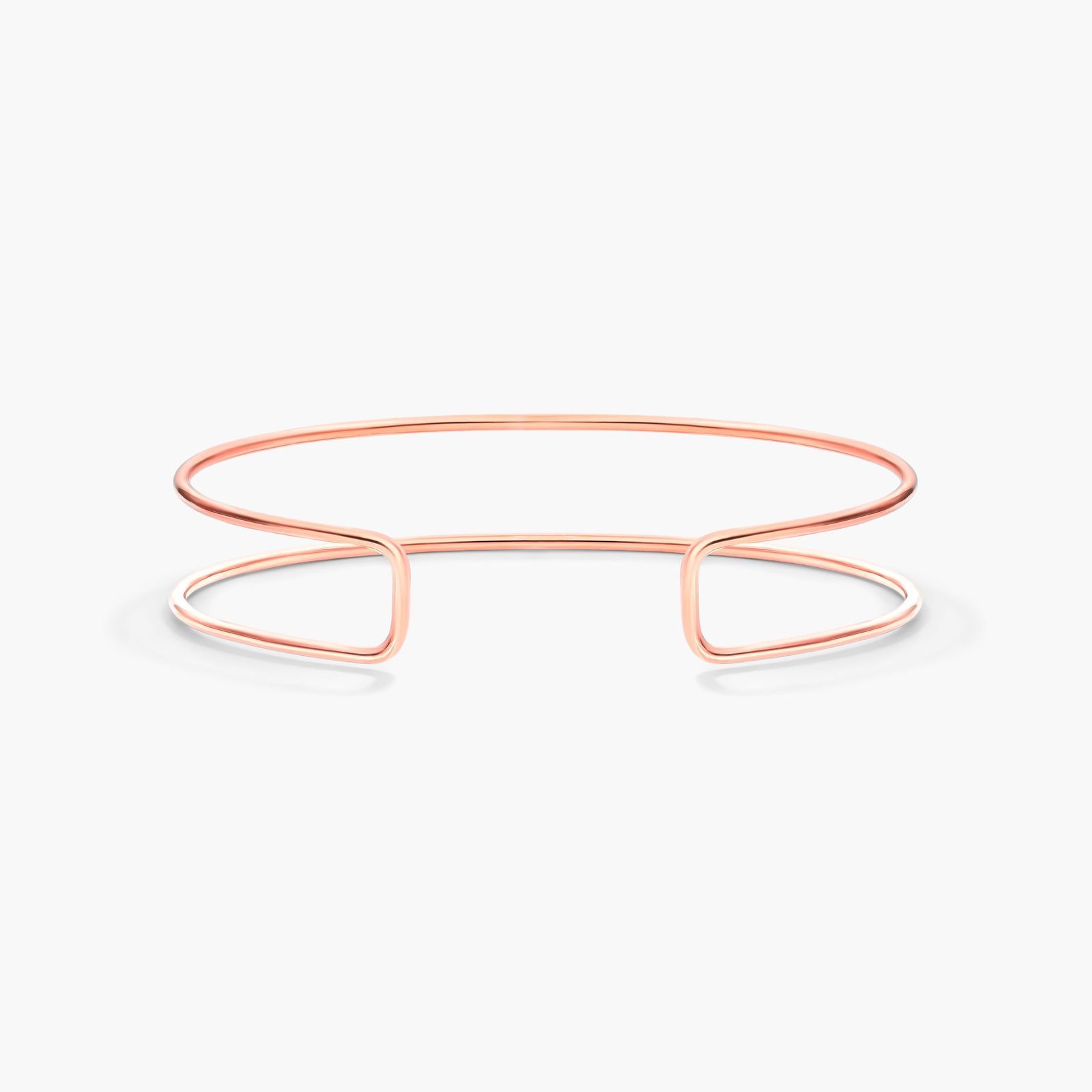 Two Row Cuff Diamond Bracelet In 14K Rose Gold