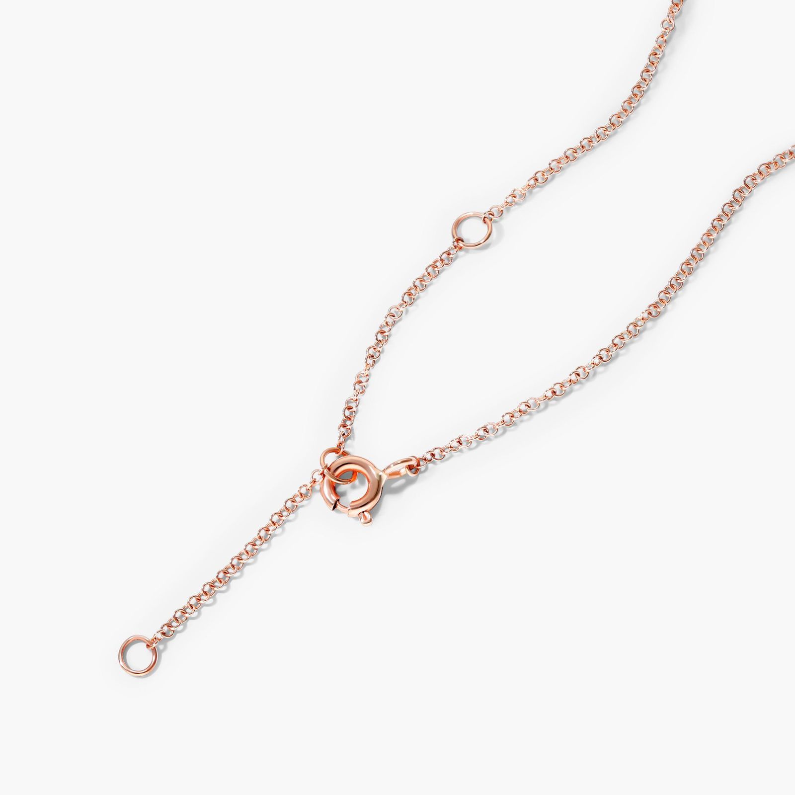 Flower Motif Diamond Necklace In 14K Rose Gold