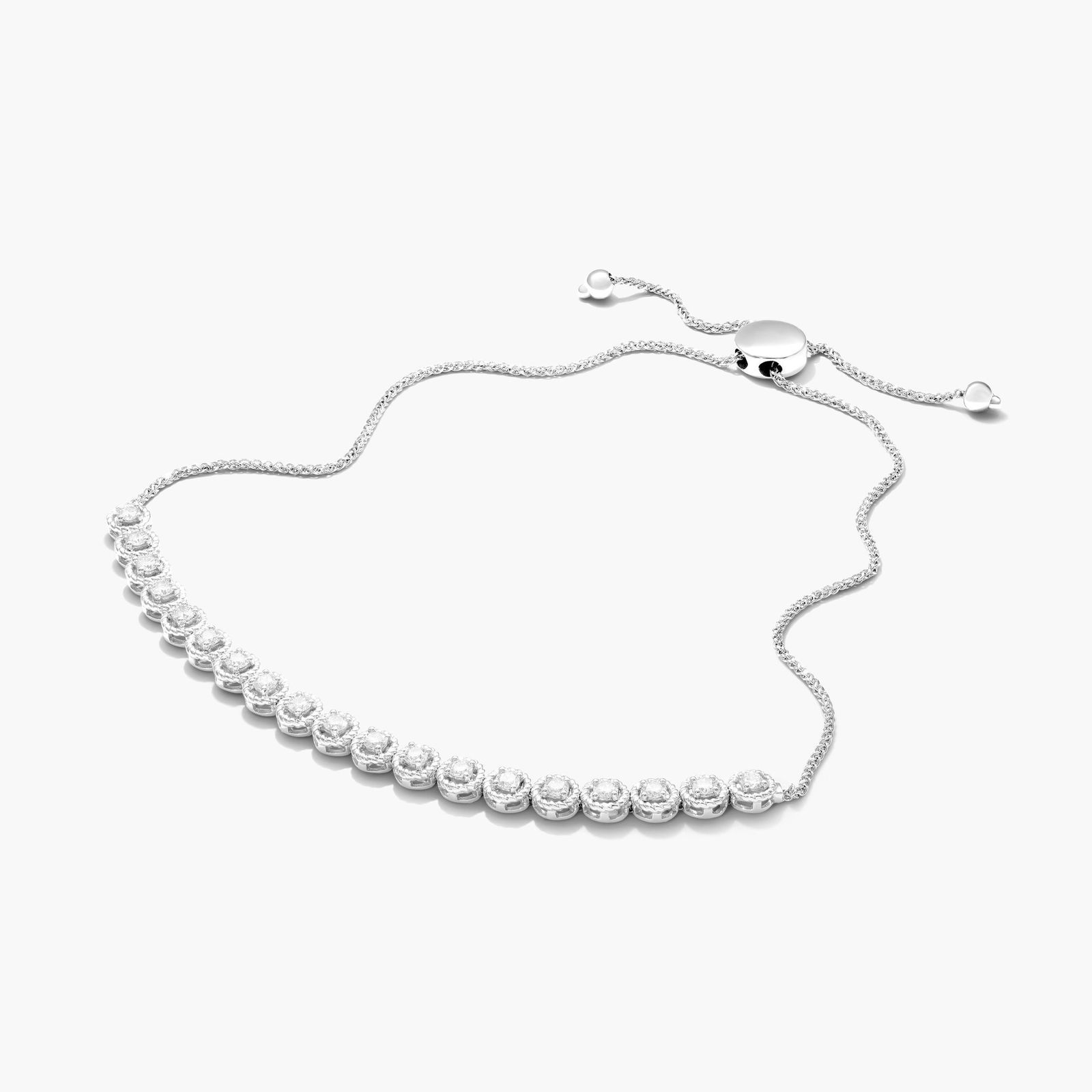 Bolo Diamond Bracelet In 14K White Gold