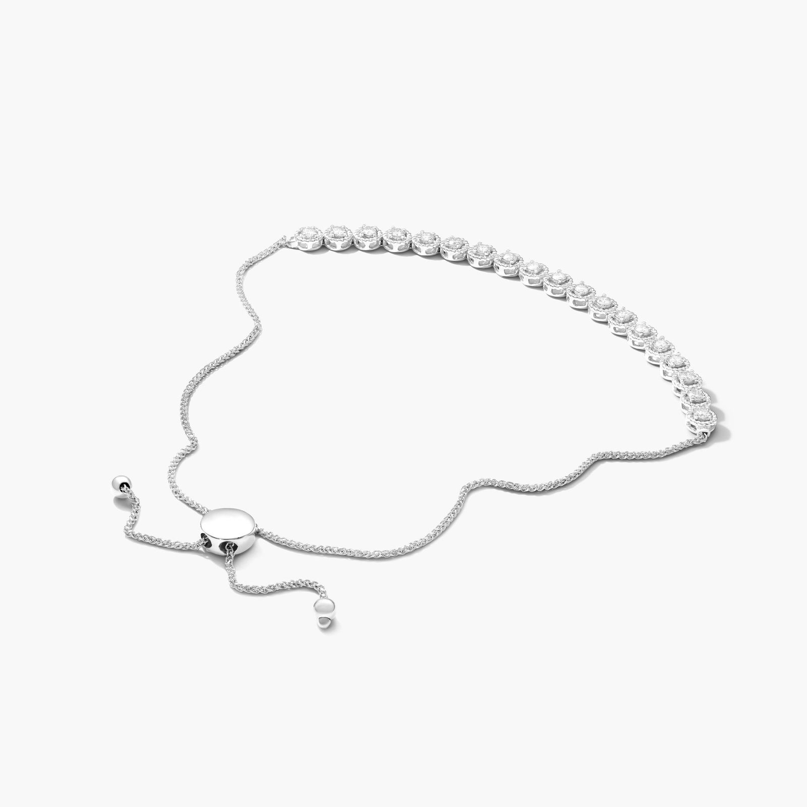 Bolo Diamond Bracelet In 14K White Gold