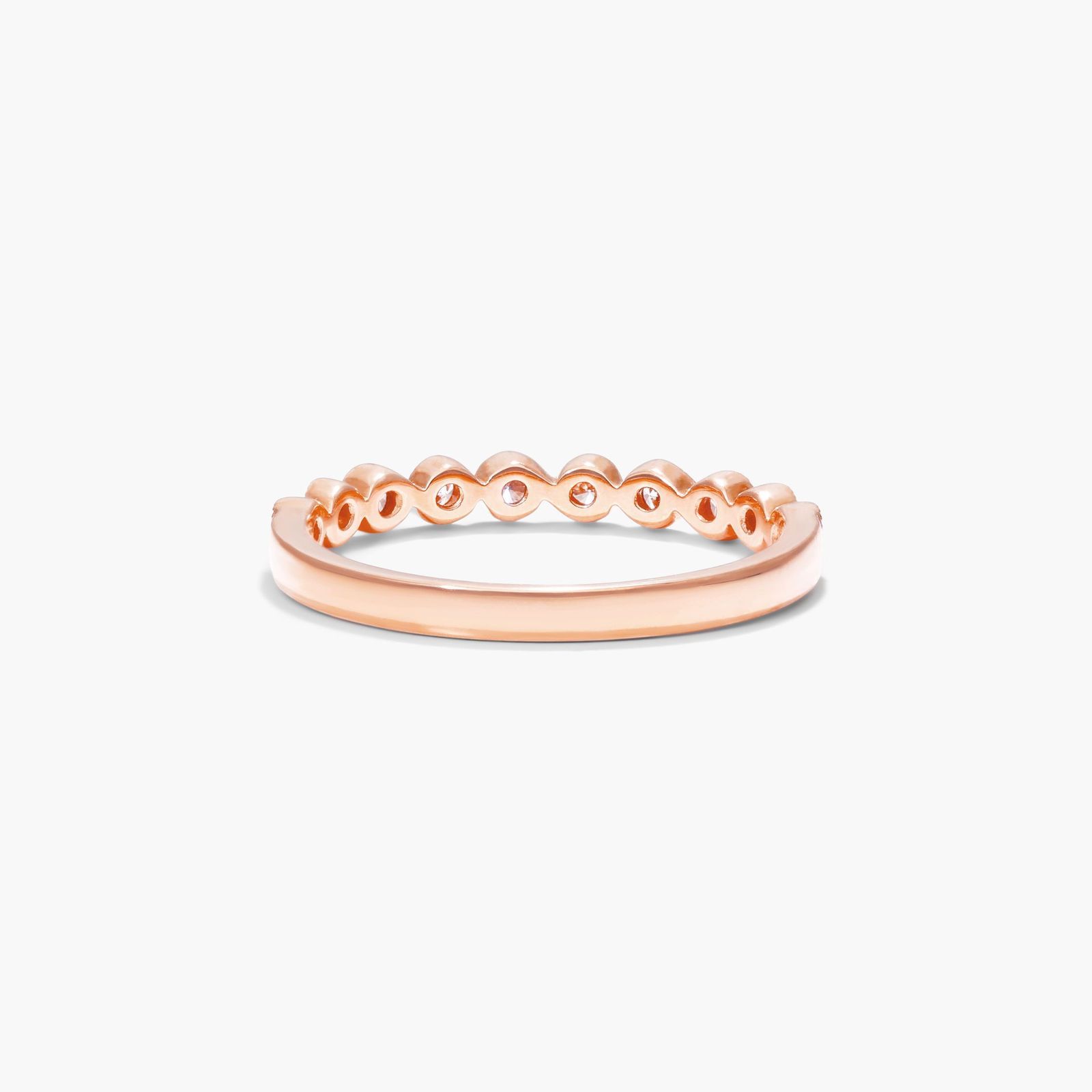 Milgrain Bezel Set Diamond Ring In 14K Rose Gold