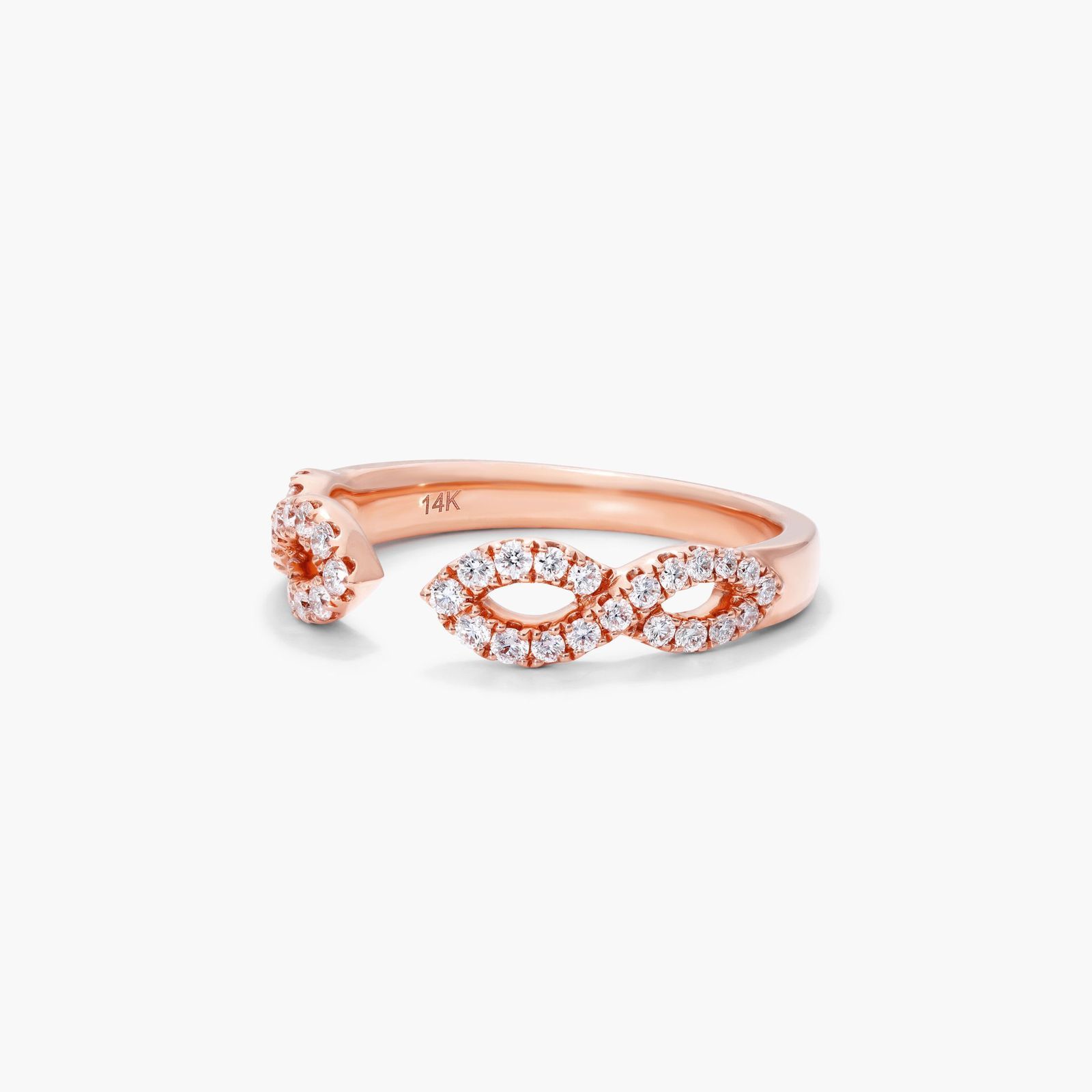 Infinity Open Diamond Ring In 14K Rose Gold