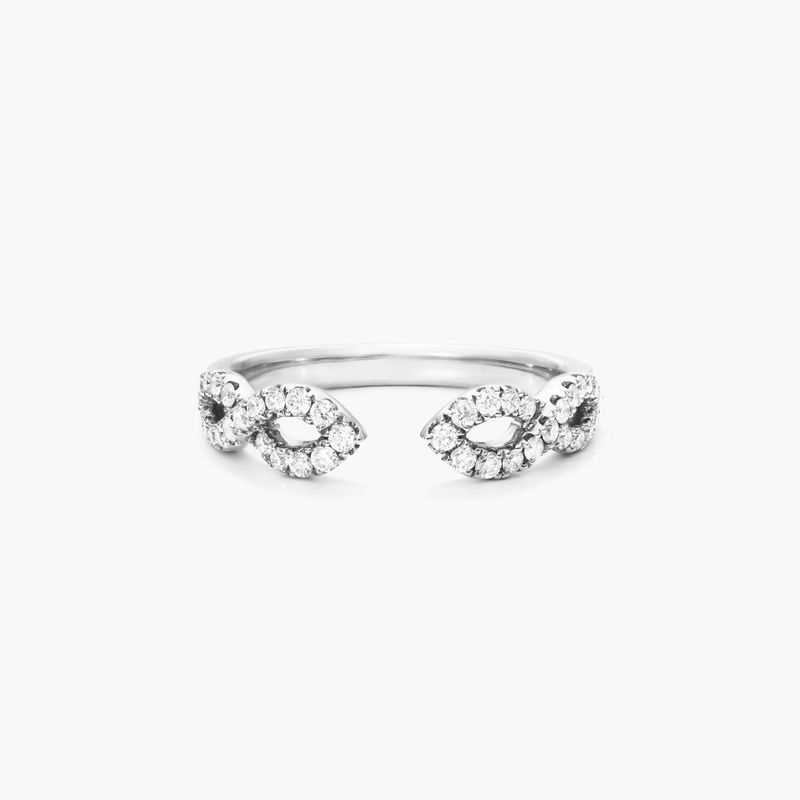 Infinity Open Diamond Ring In 14K White Gold
