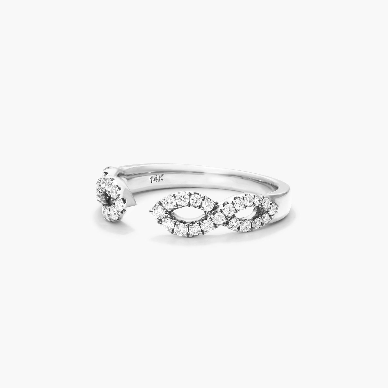 Infinity Open Diamond Ring In 14K White Gold