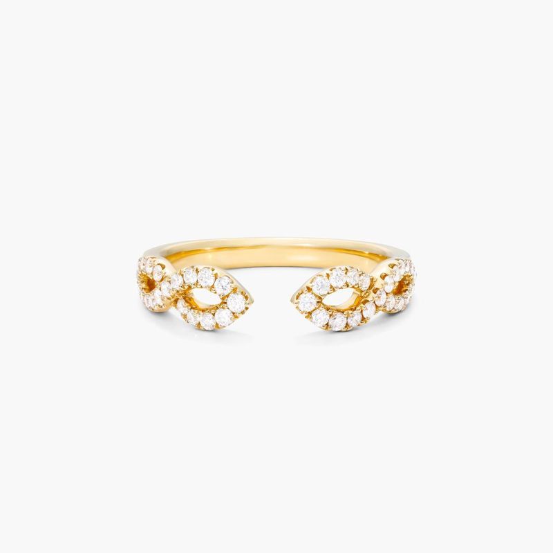 Infinity Open Diamond Ring In 14K Yellow Gold