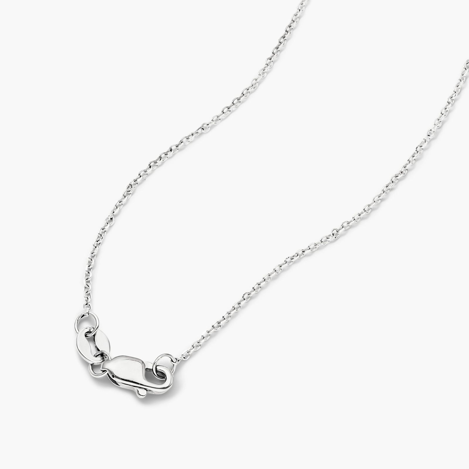 Round Halo Cluster Diamond Necklace In 14K White Gold