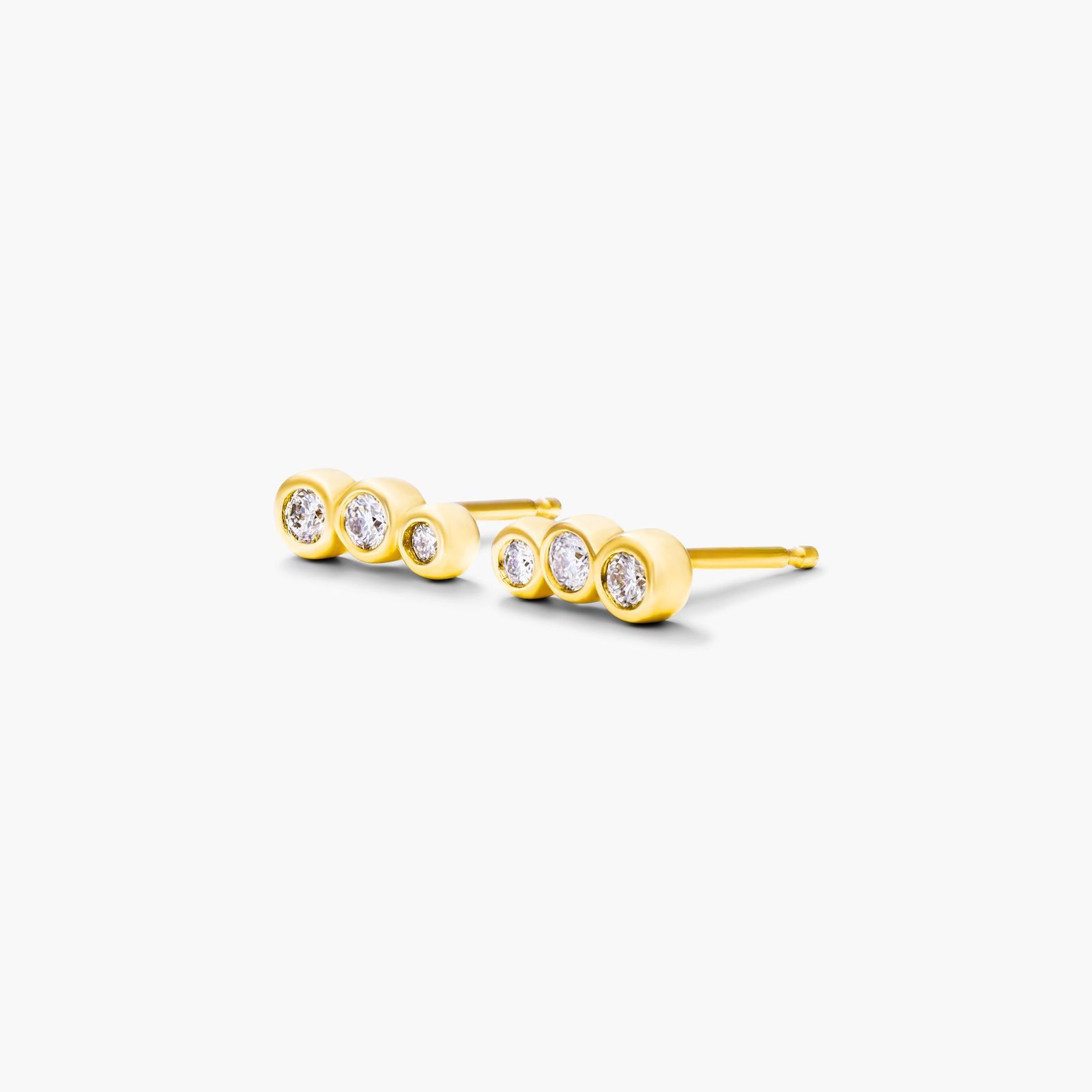 14K Yellow Gold Petite Ear Climber Diamond Earrings
