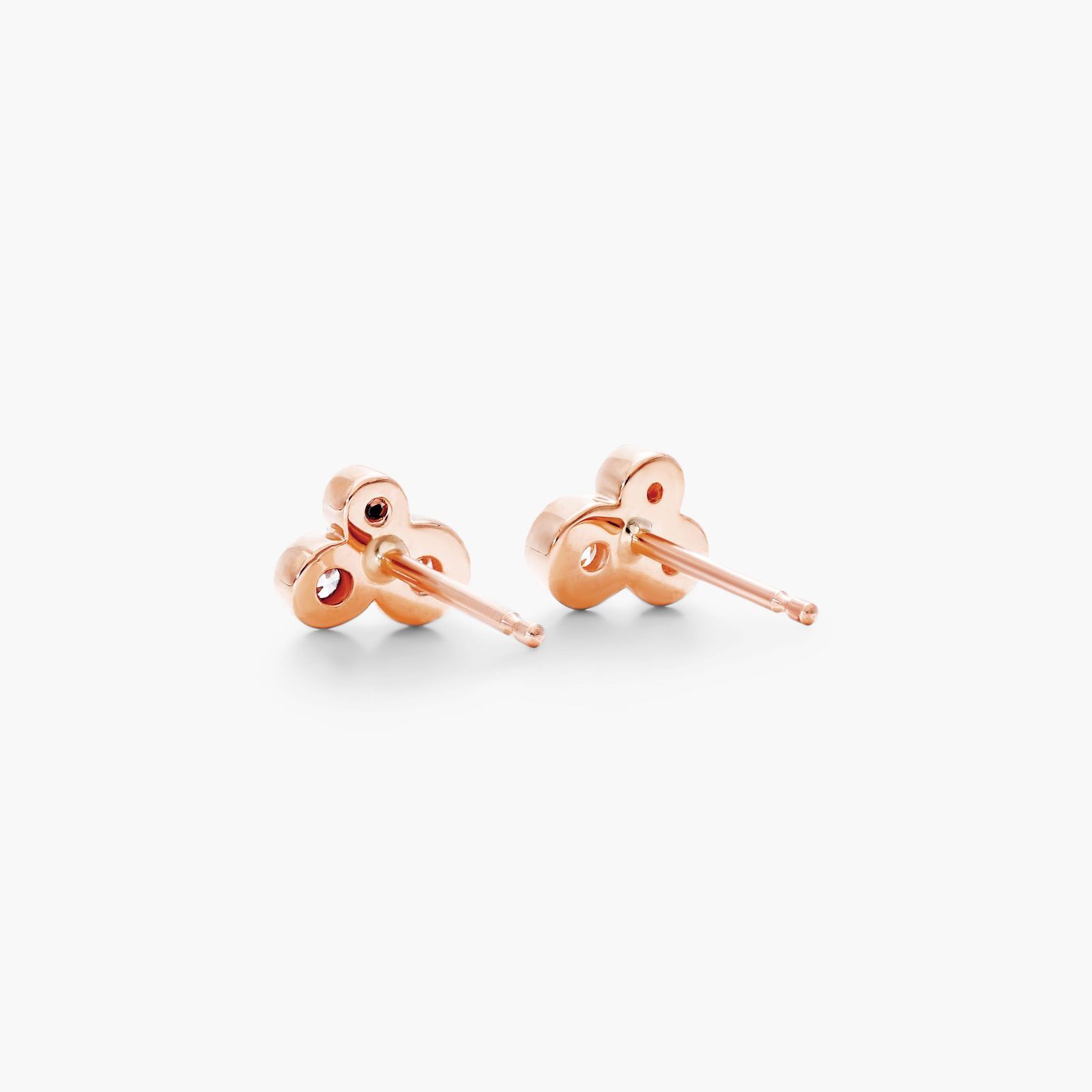 Geometric Diamond Earrings In 14K Rose Gold