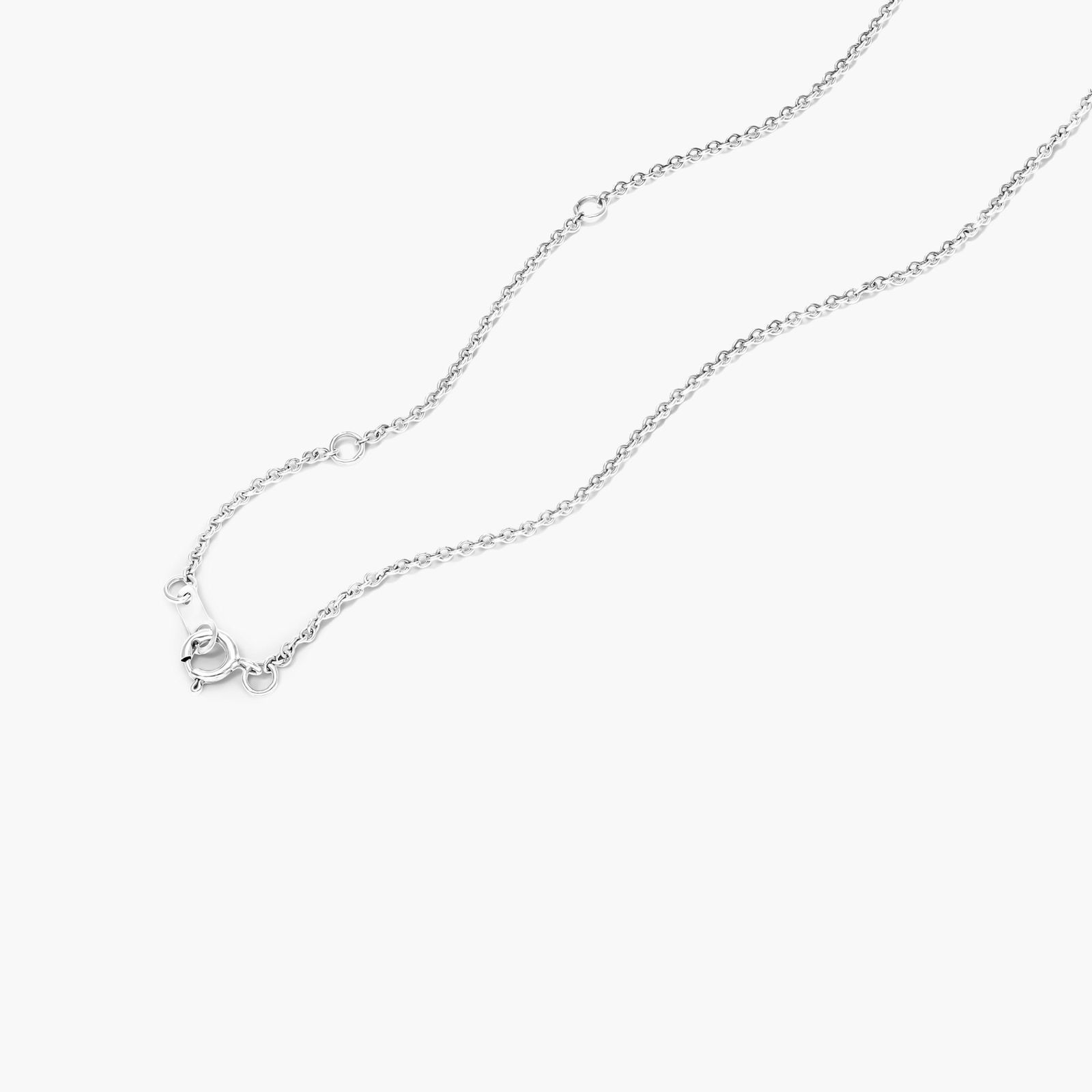 14K White Gold Bar Diamond Necklace