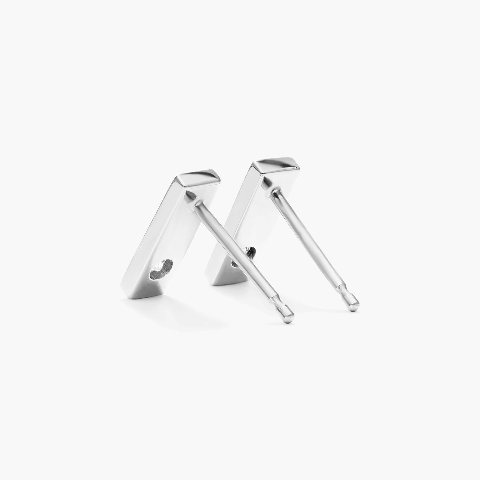 Petite Bar Diamond Earrings In 14K White Gold
