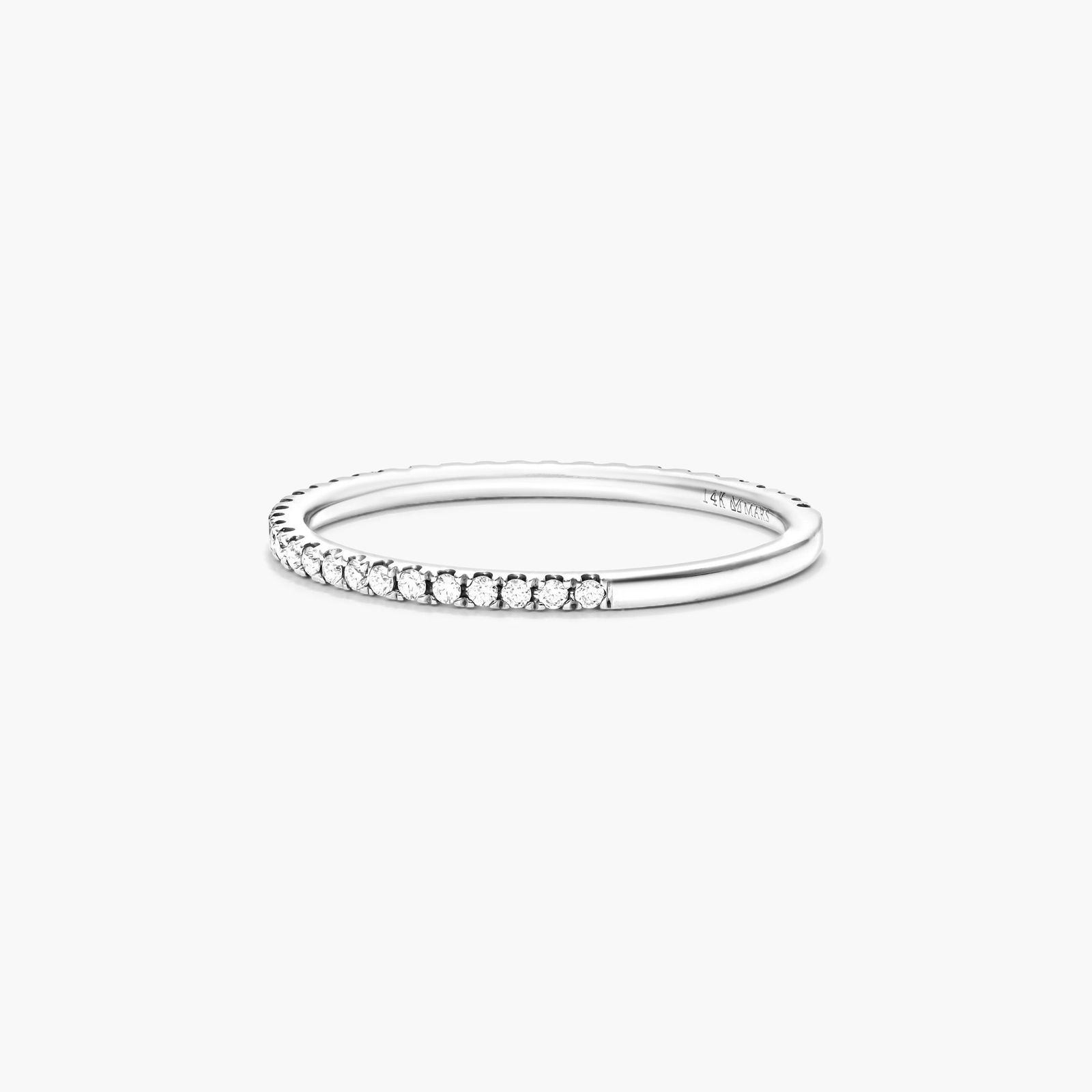 Single Row Ever After Diamond Ring In 14K White Gold