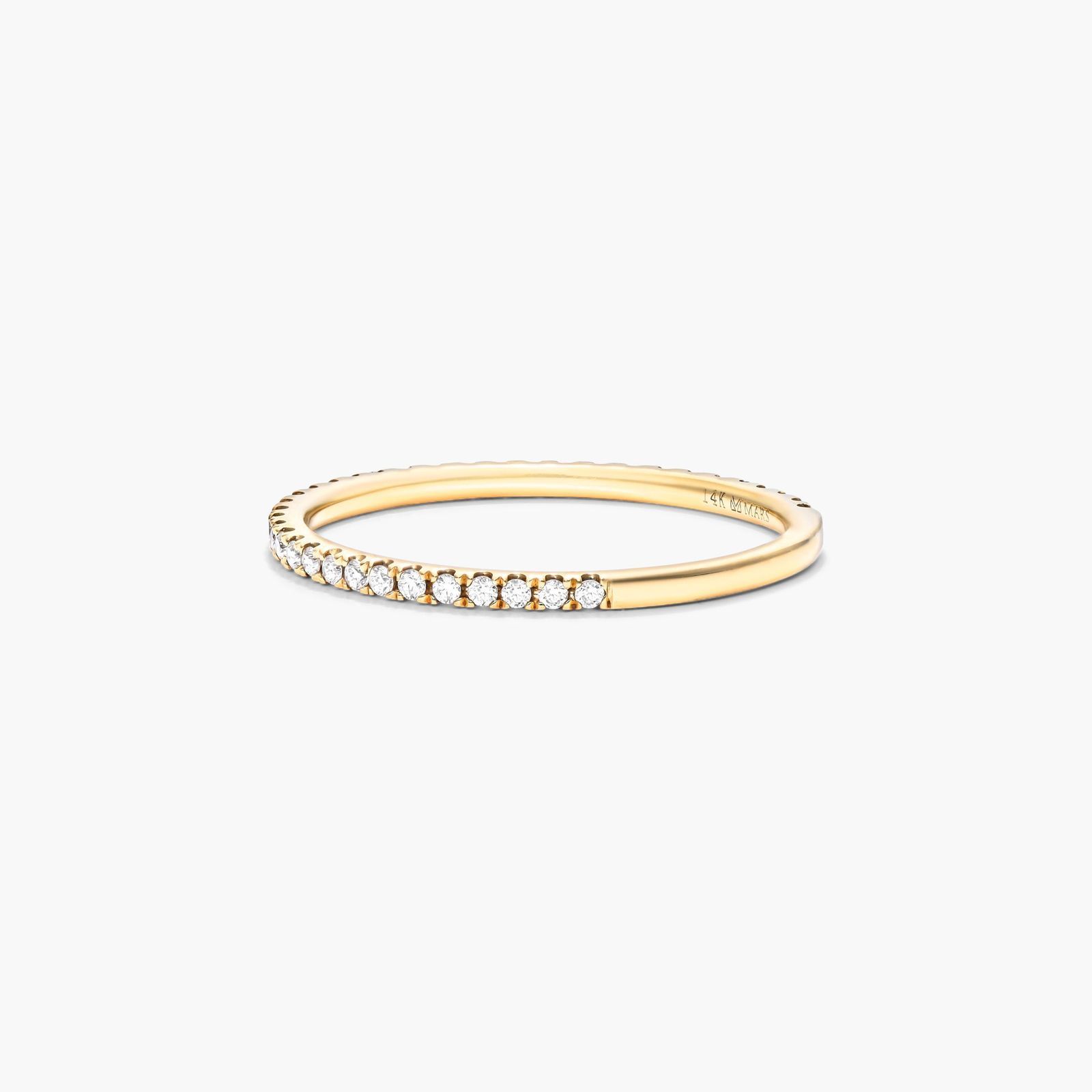 Single Row Ever After Diamond Ring In 14K Yellow Gold