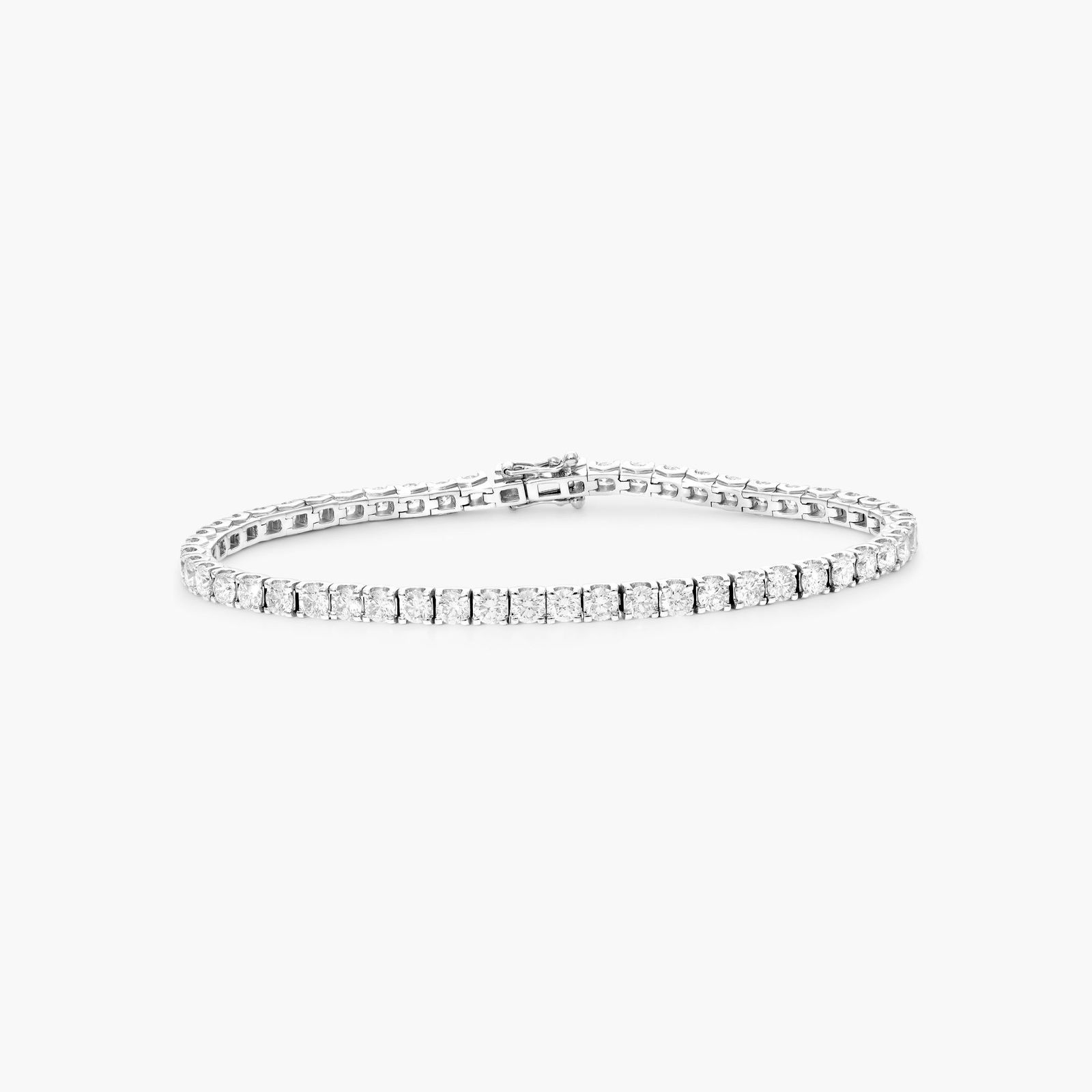 【LLOYD】White Timeless 3MM Basic Tennis Bracelet (S) 追跡送 Tennis Bracelet With 3 CTW Diamonds In 14K White Gold