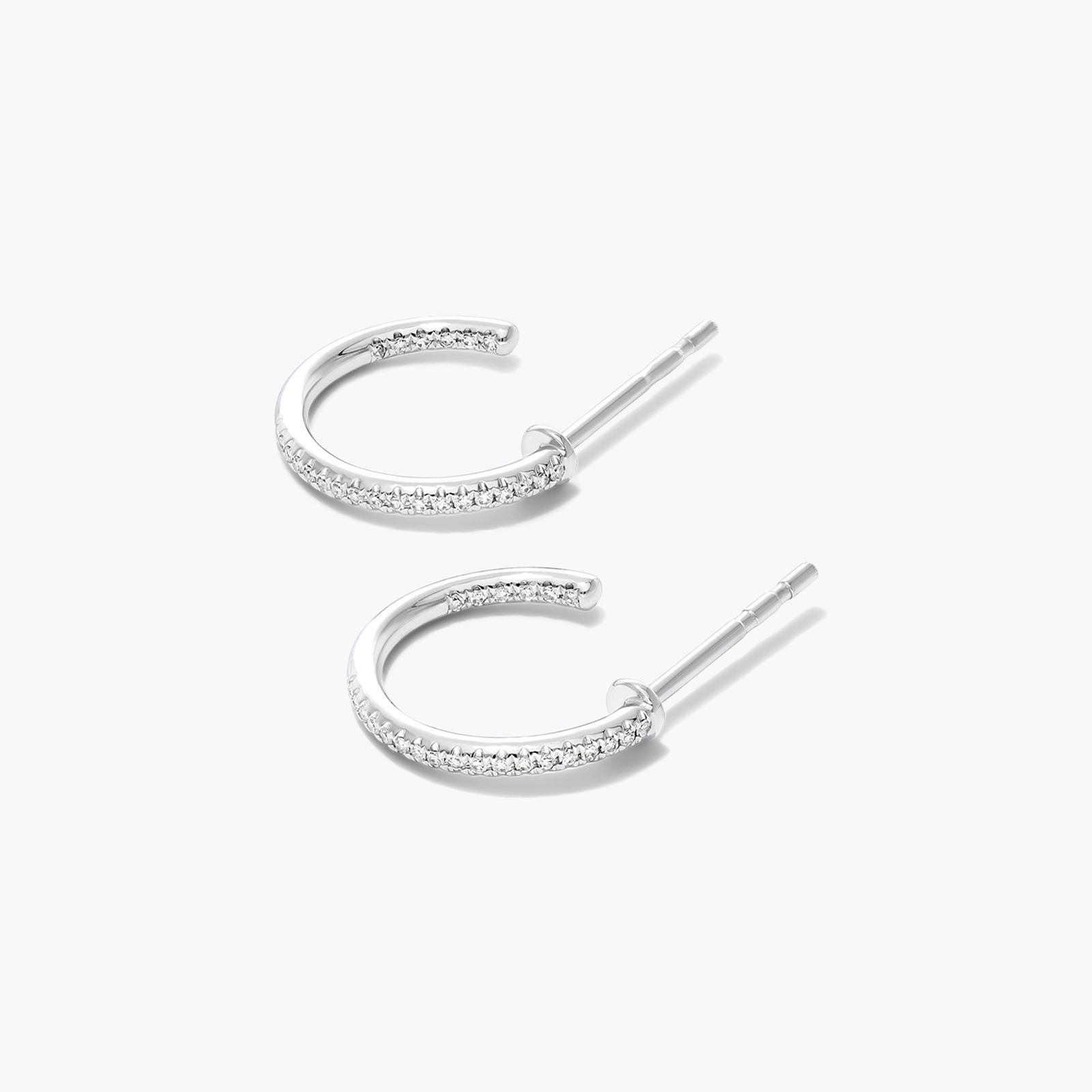 Inside Out Petite Diamond Hoop Earrings In 14K White Gold