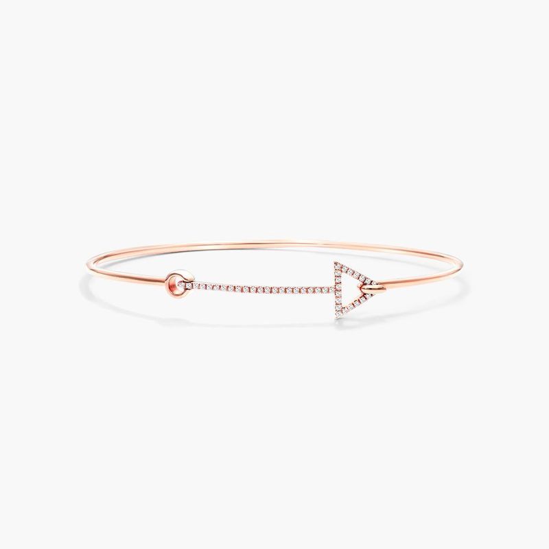 Petite Arrow Diamond Bracelet In 14K Rose Gold