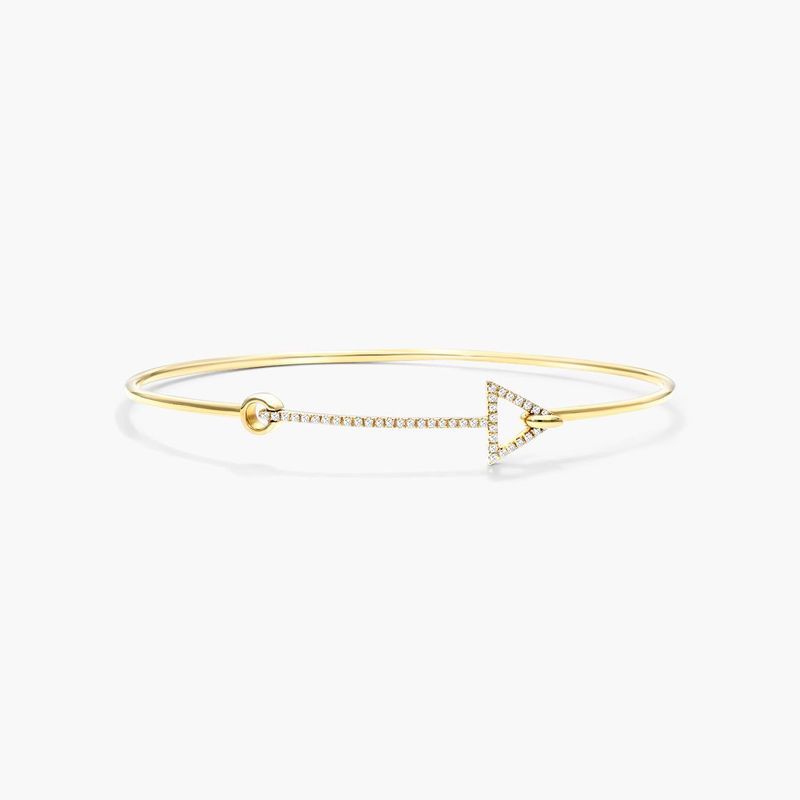 Petite Arrow Diamond Bracelet In 14K Yellow Gold