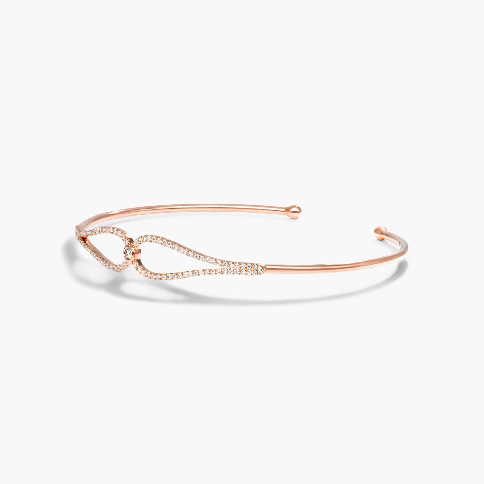 Teardrop Shape Diamond Bracelet In 14K Rose Gold