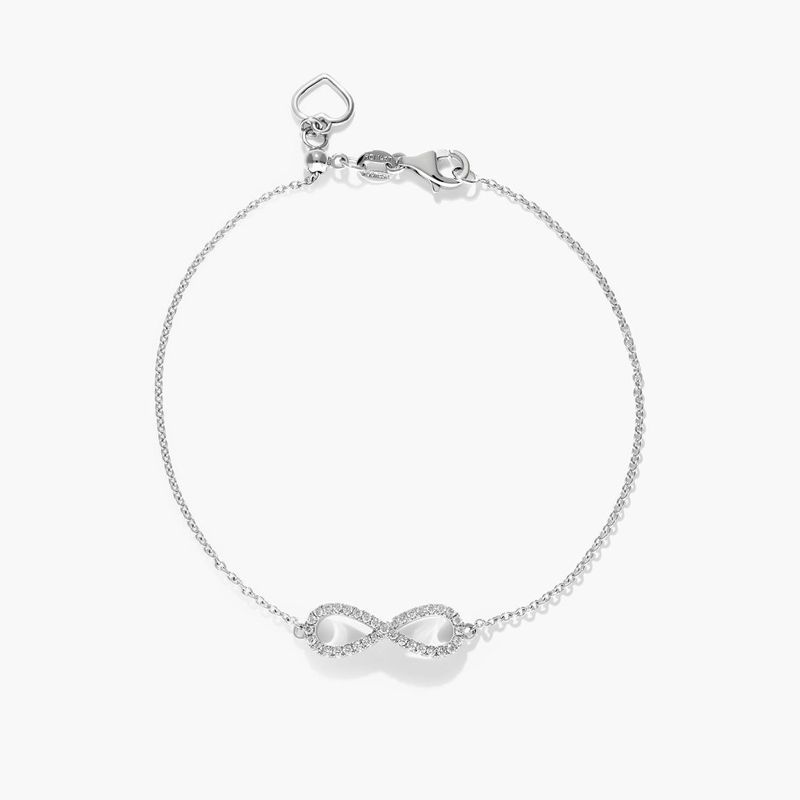 Infinity Diamond Bracelet In 14K White Gold