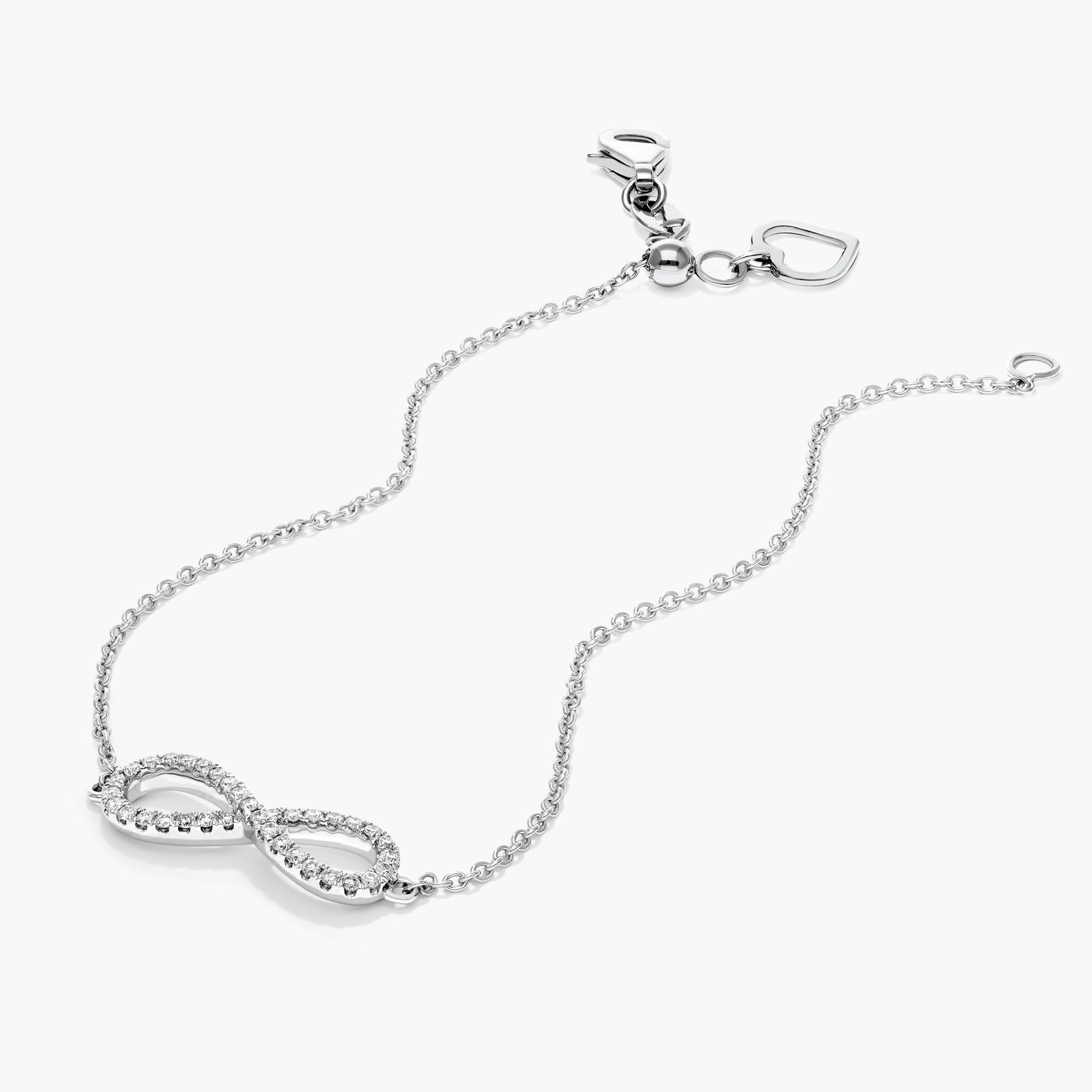 Infinity Diamond Bracelet In 14K White Gold