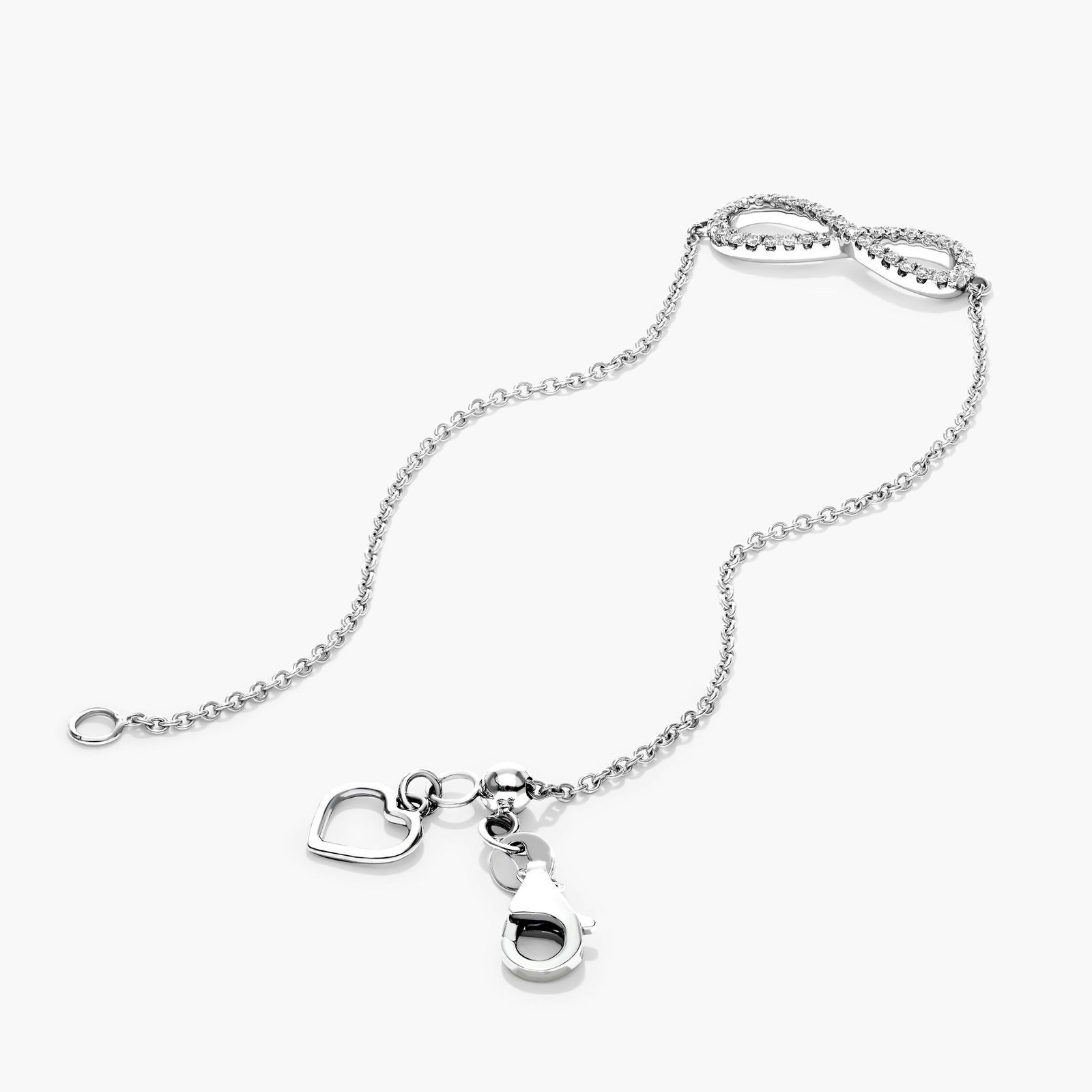 Infinity Diamond Bracelet In 14K White Gold