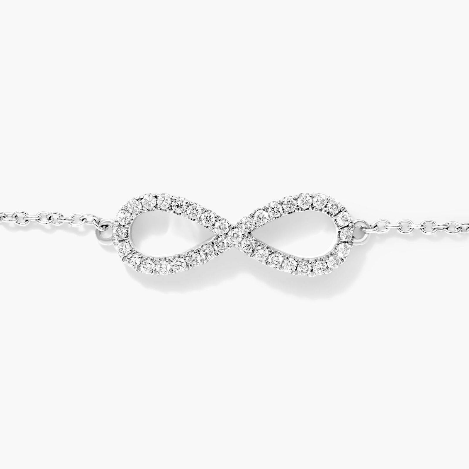 Infinity Diamond Bracelet In 14K White Gold