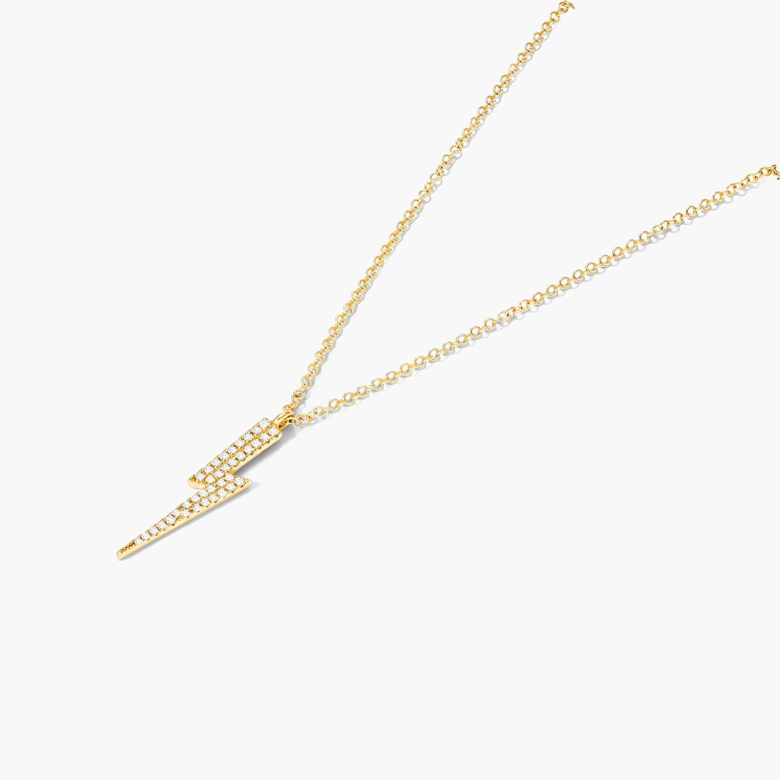 Diamond Bolt Necklace In 14K Yellow Gold
